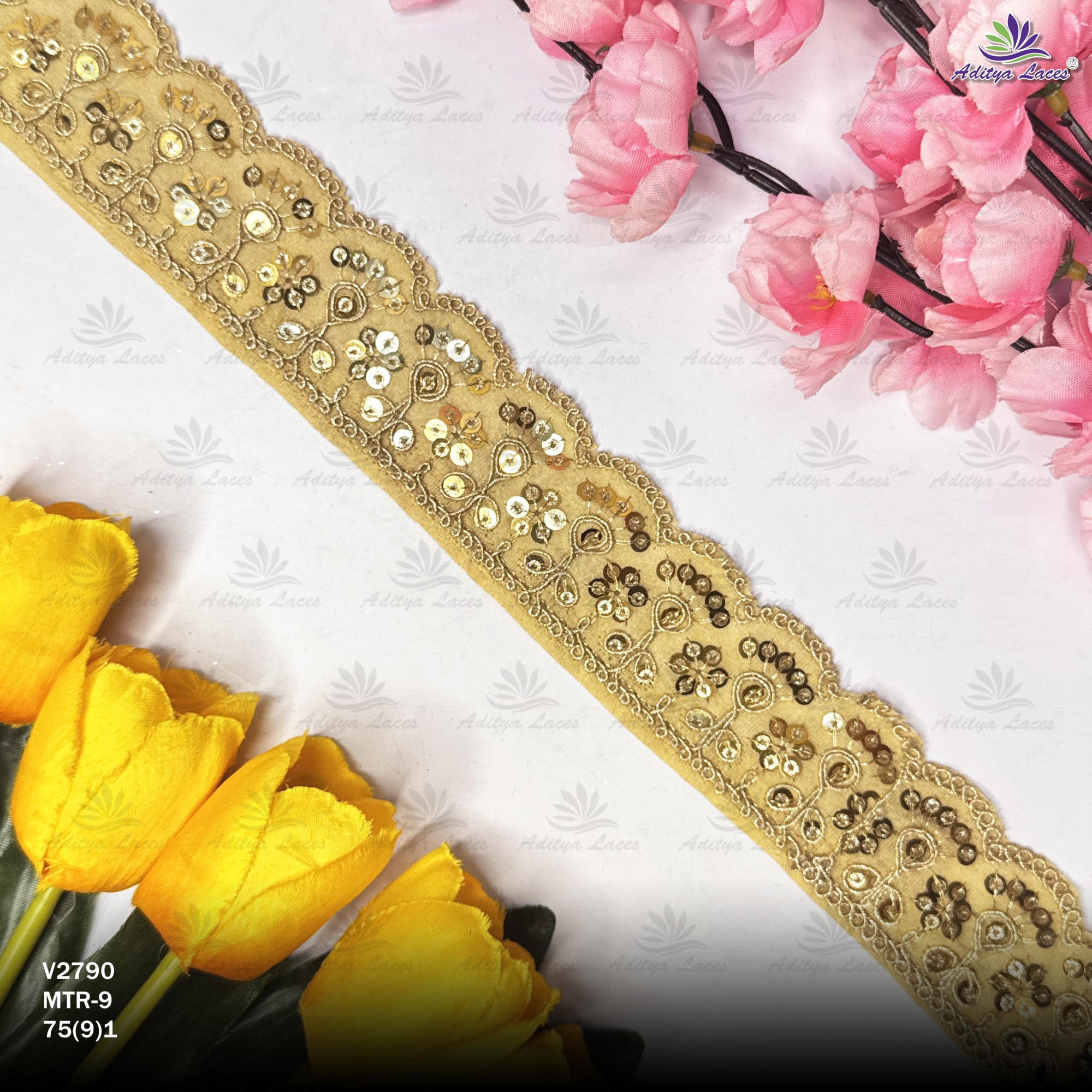 Elegant Velvet Lace Border Trim for Saree Lehenga Bridal Wear