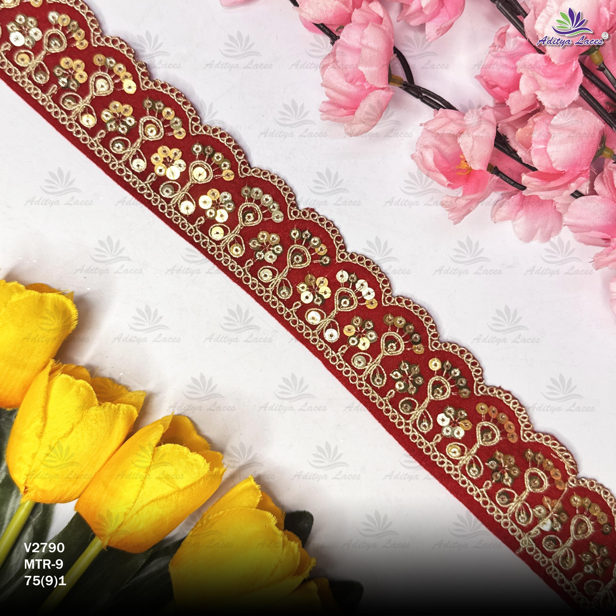 Elegant Velvet Lace Border Trim for Saree Lehenga Bridal Wear