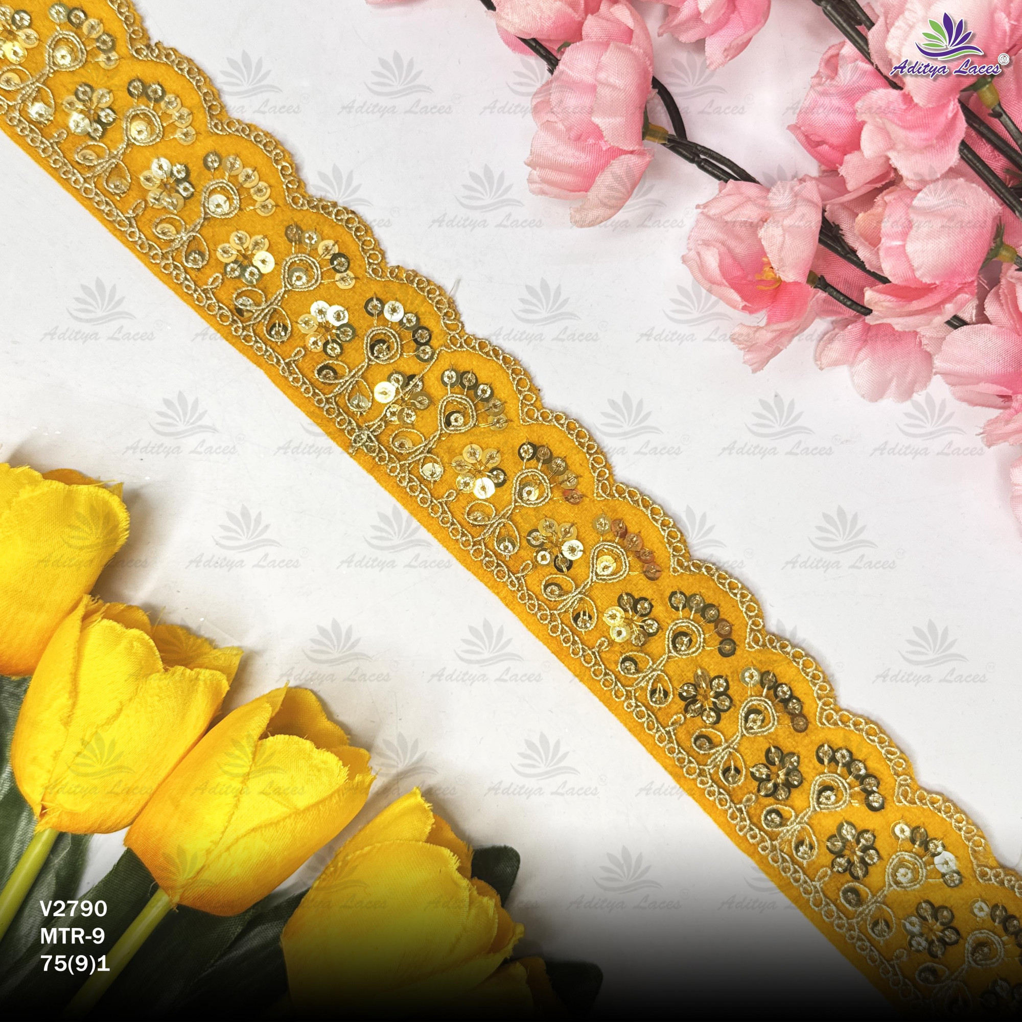 Elegant Velvet Lace Border Trim for Saree Lehenga Bridal Wear