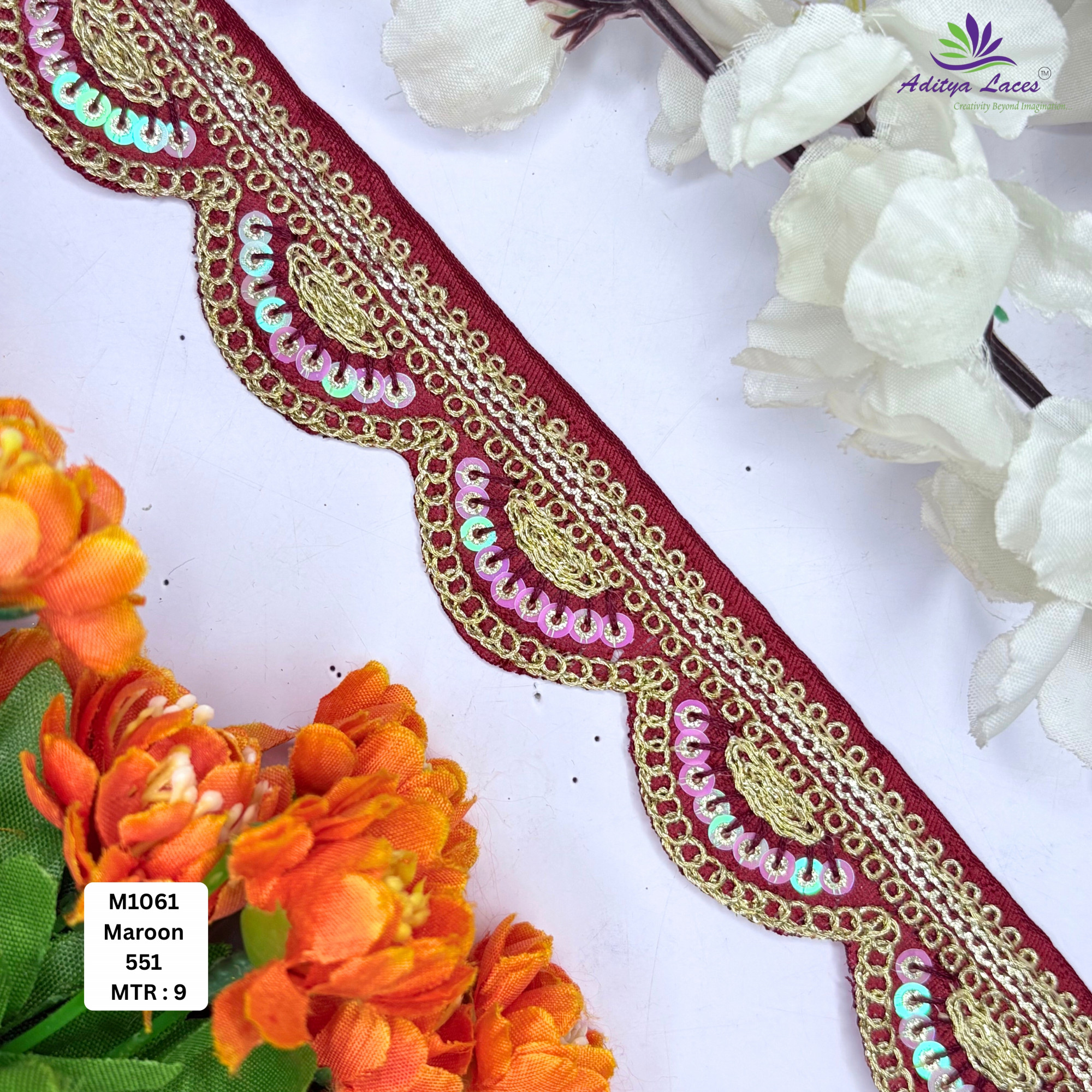 Decorative Malbari Lace Saree Border for Saree Blouse