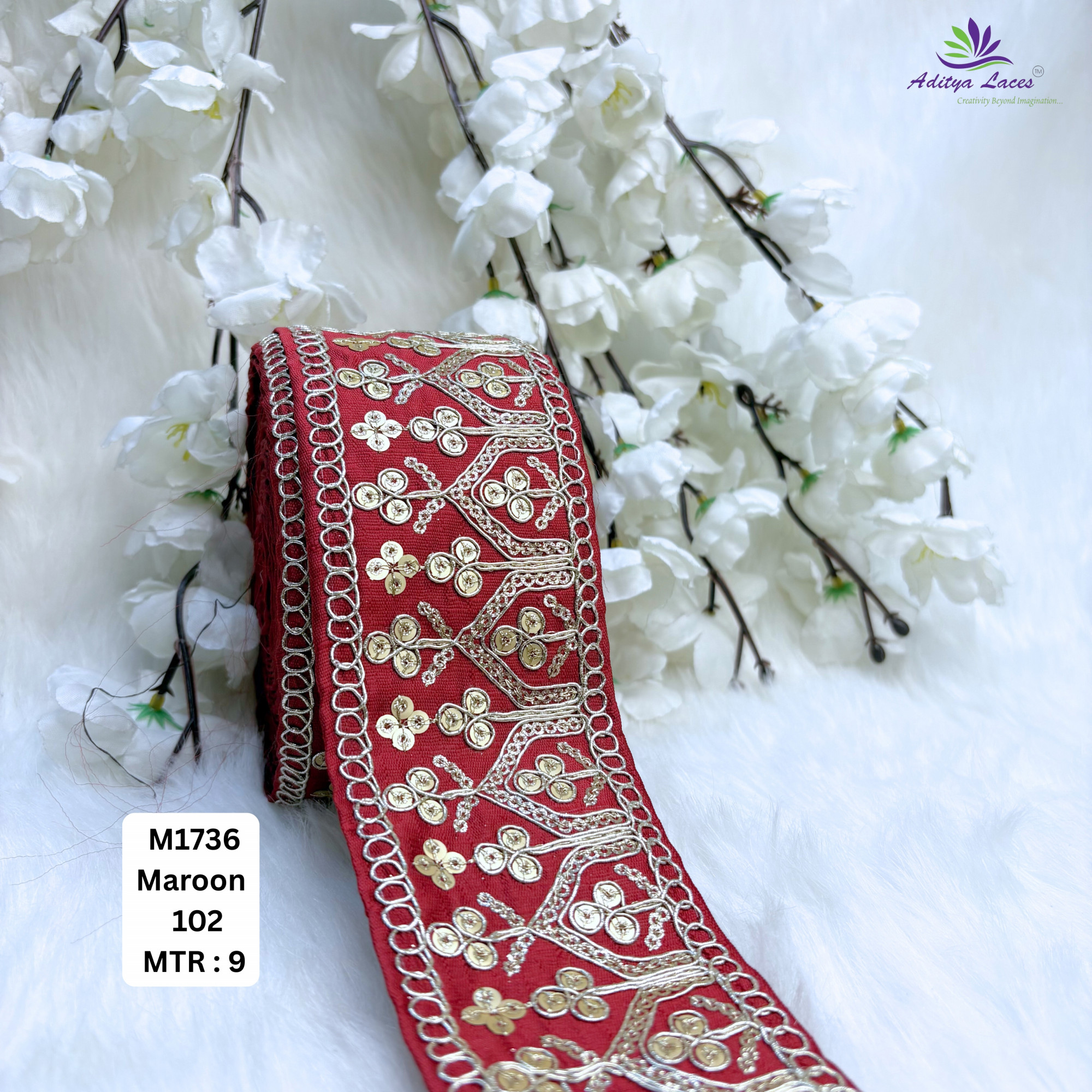 Classic Malbari Lace Border for Kurti Dupatta