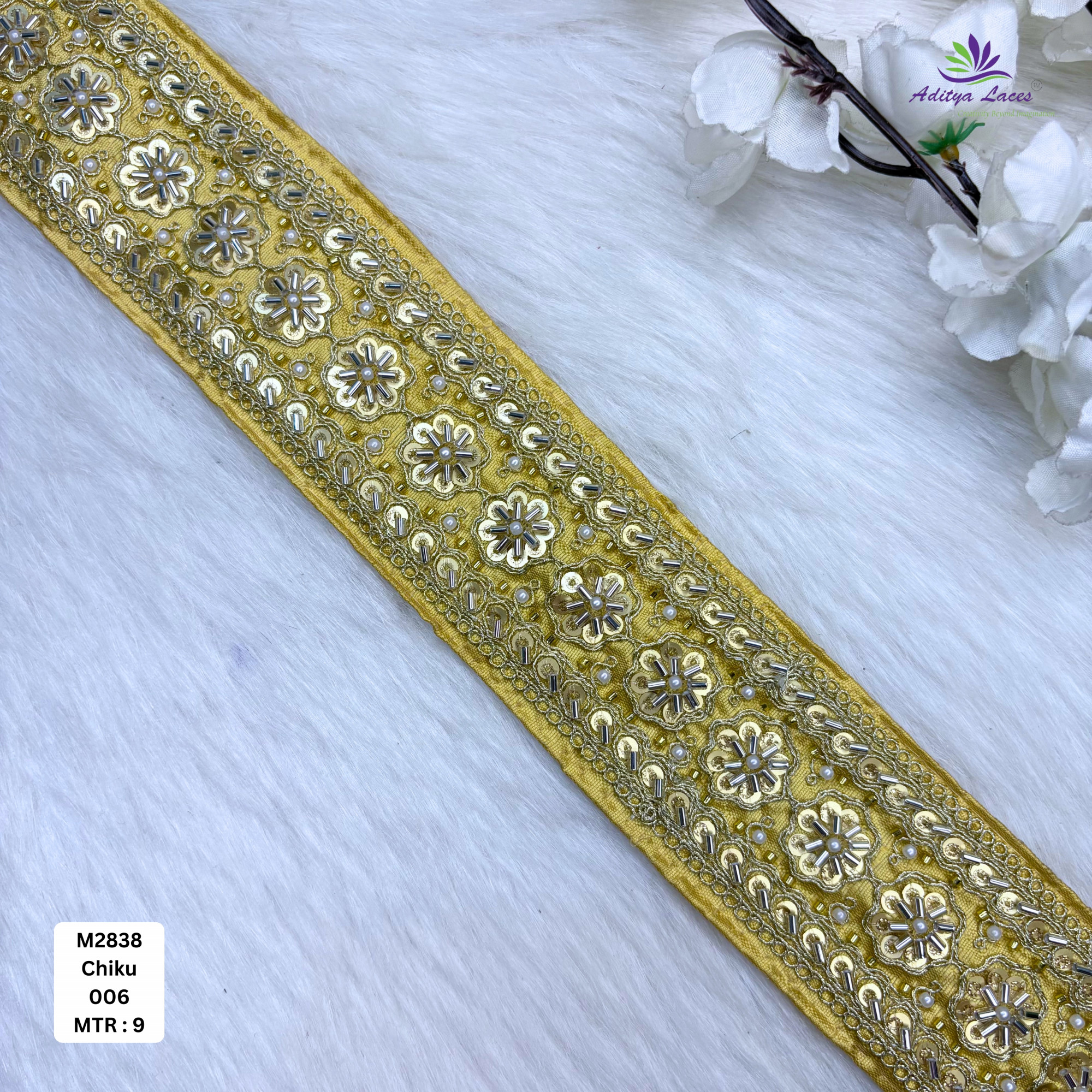 Modern Handcrafted Beaded Border for Fashion Accessories