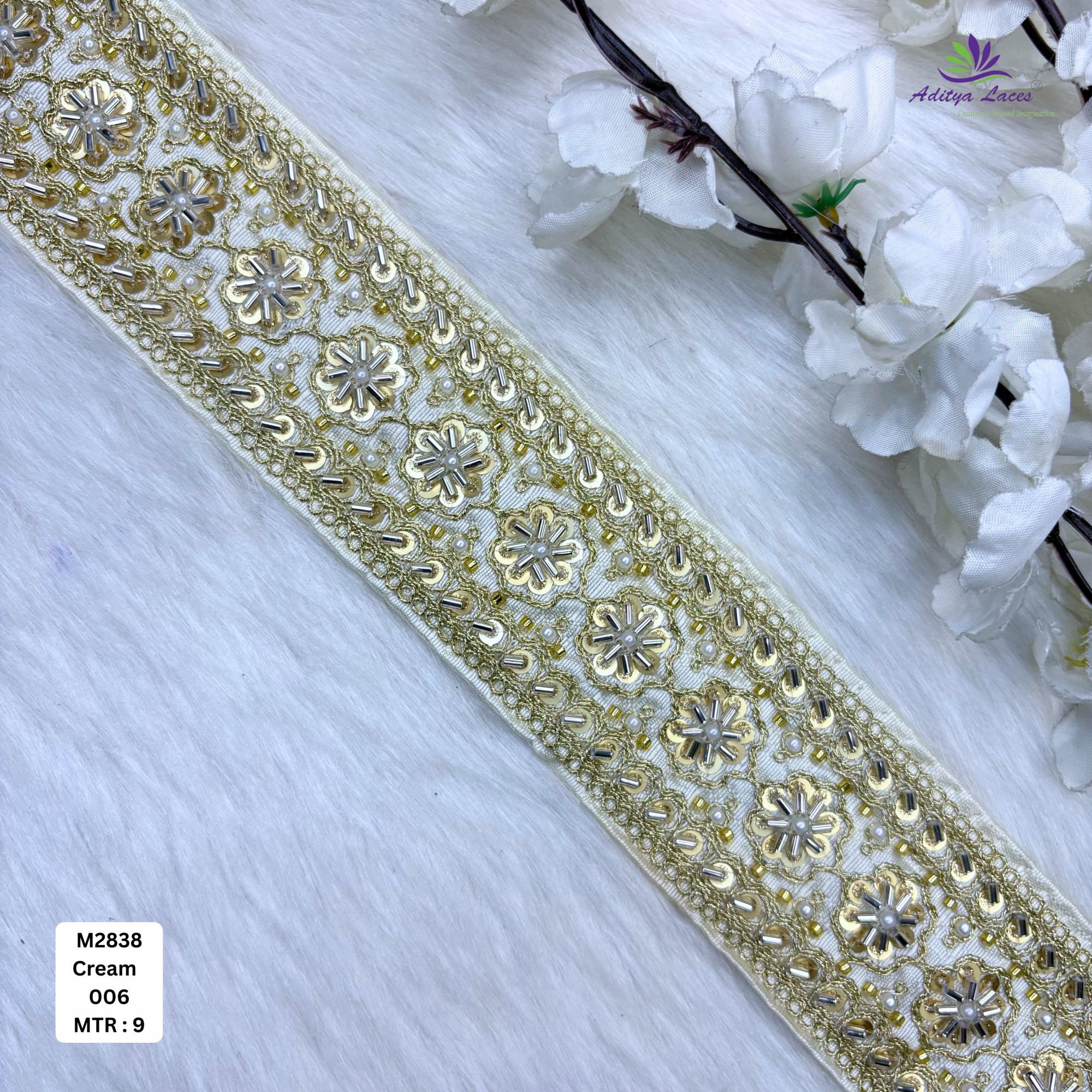 Modern Handcrafted Beaded Border for Fashion Accessories