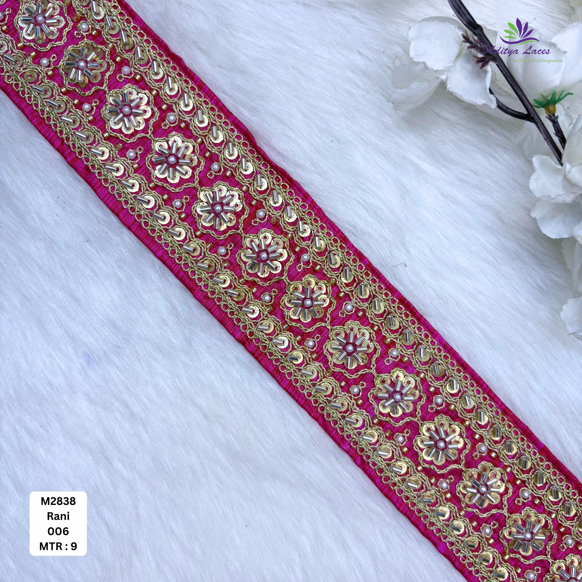 Modern Handcrafted Beaded Border for Fashion Accessories