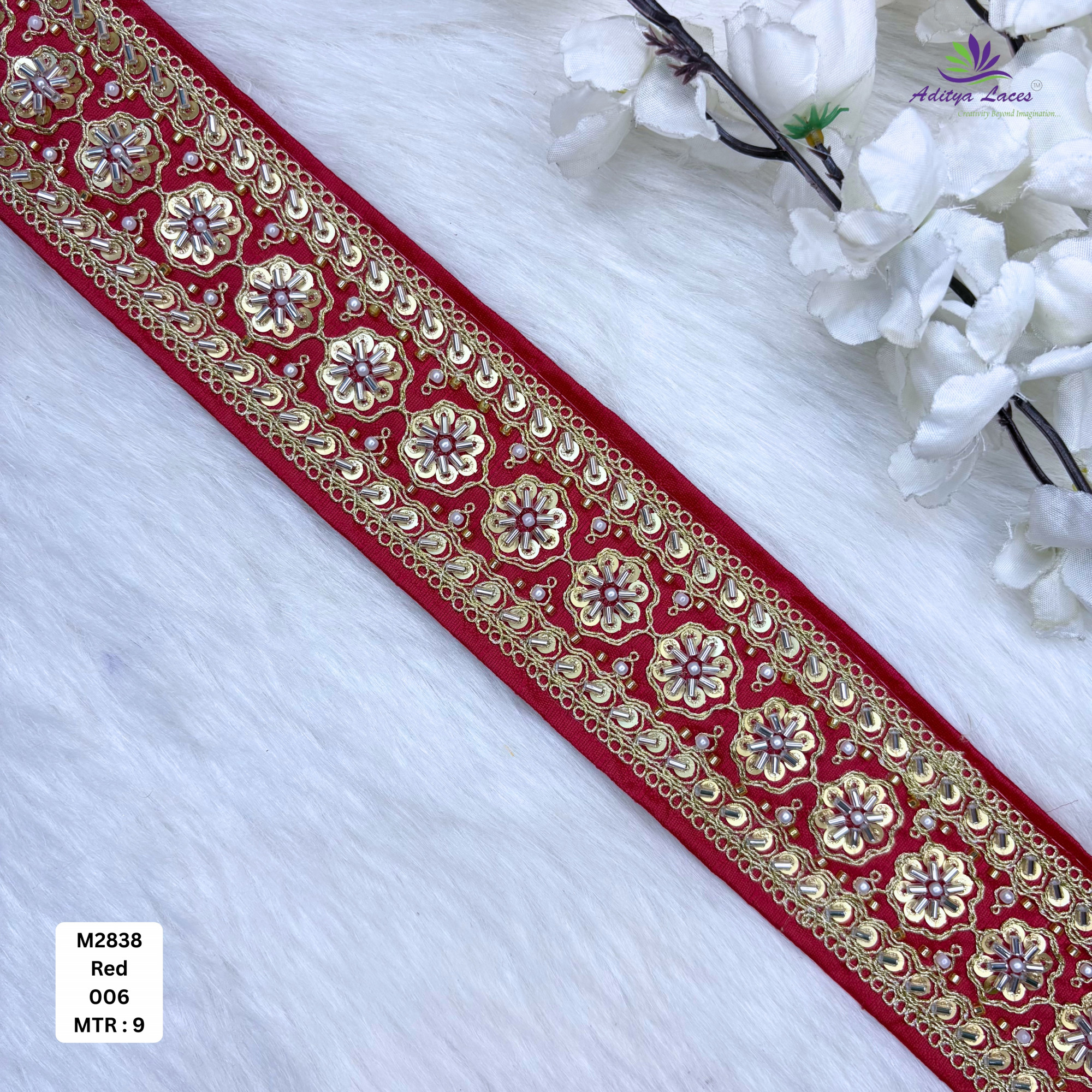 Modern Handcrafted Beaded Border for Fashion Accessories