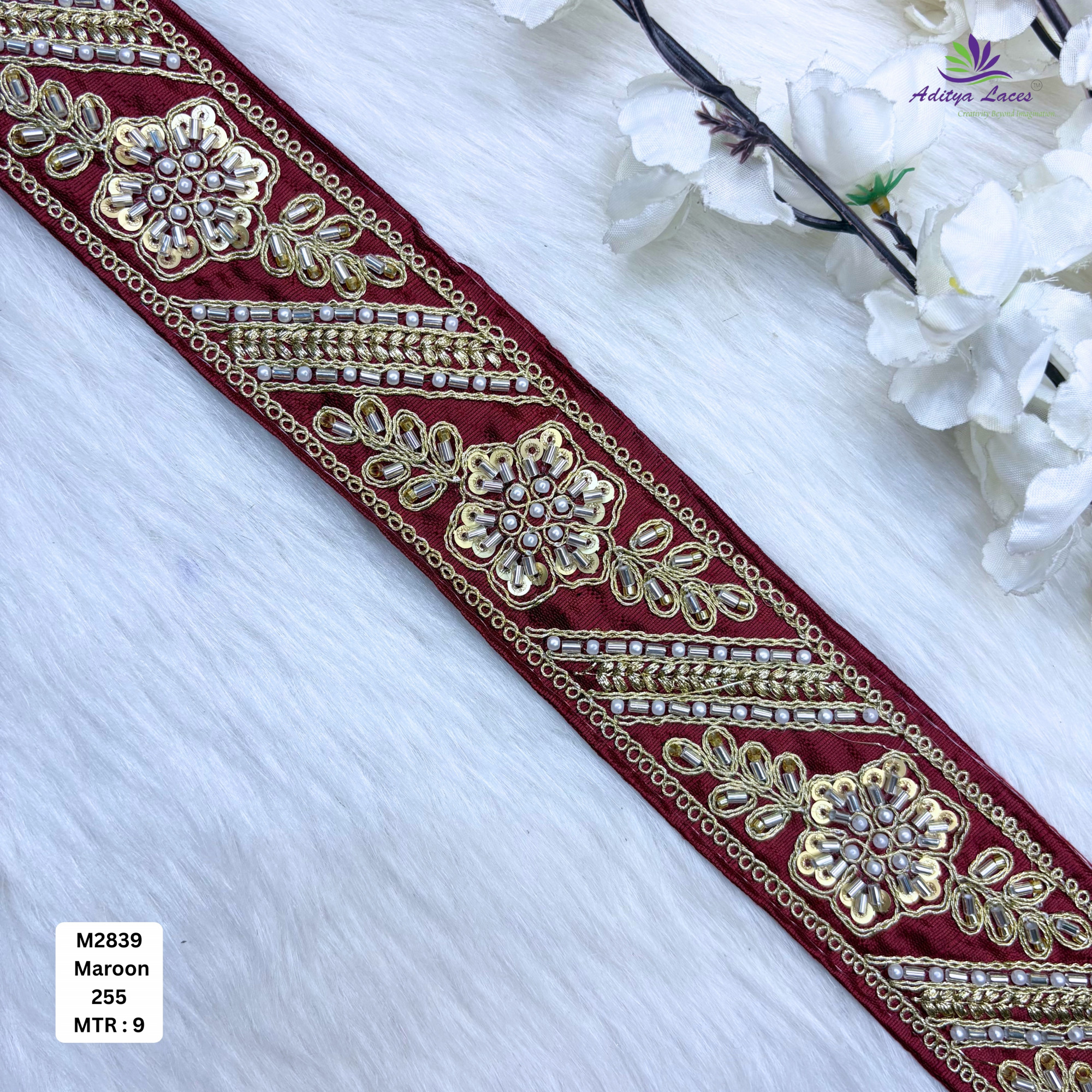 Wedding Garment Decorative Beads Trim for Lehenga Saree