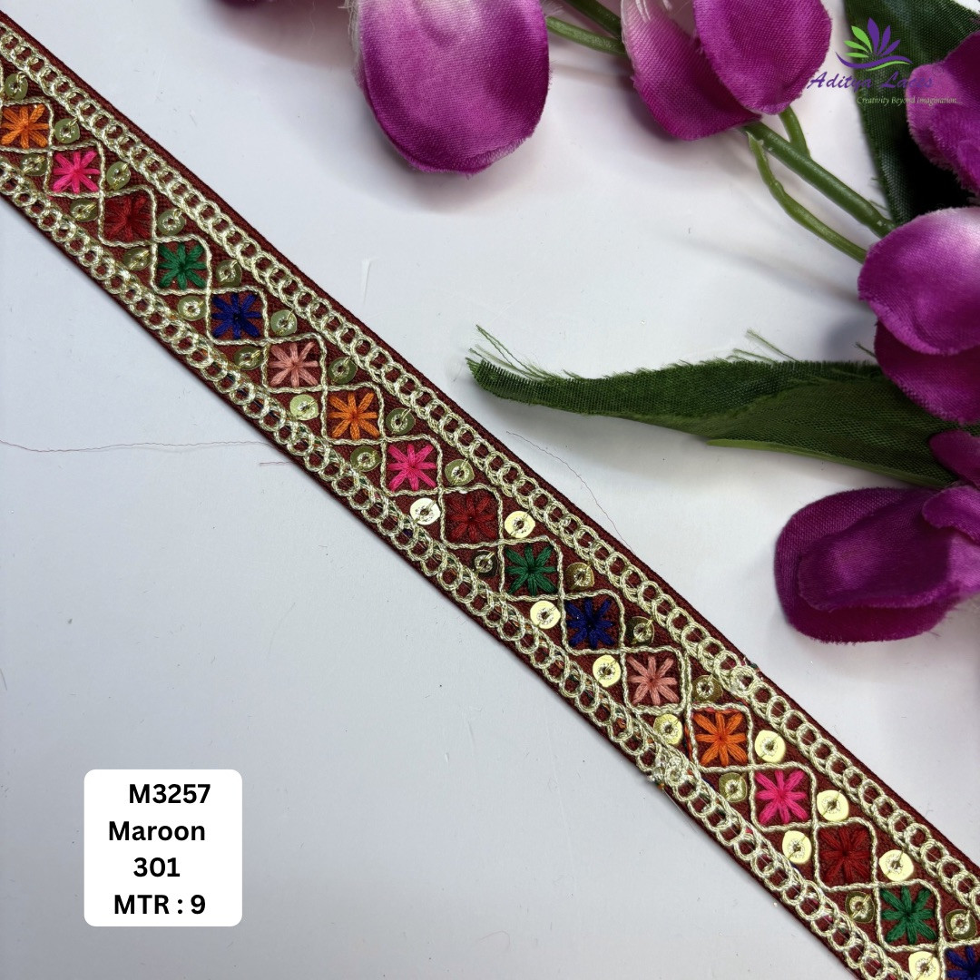 Royal Malbari Lace Saree Border for Kurti Dupatta