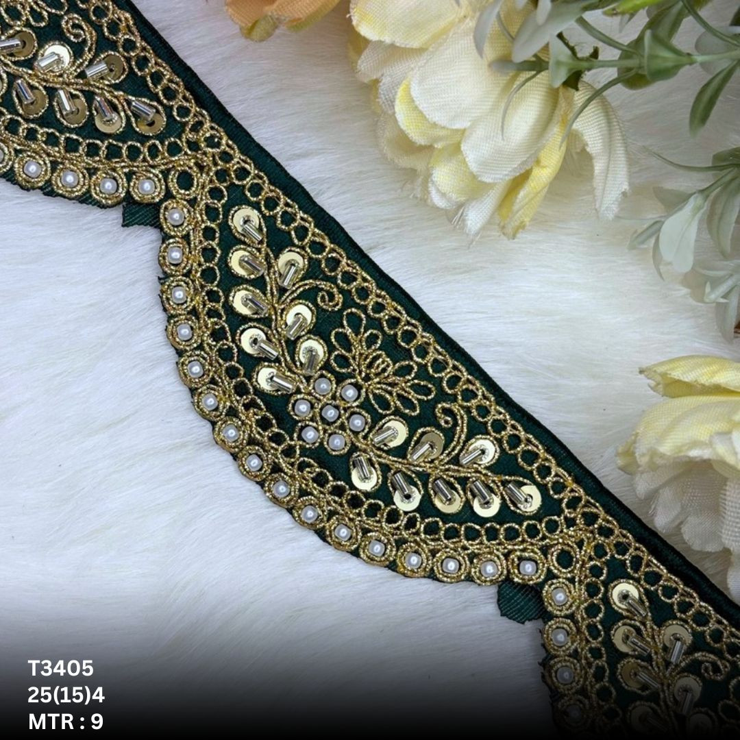 Modern Handcrafted Beaded Border for Bridal Wear