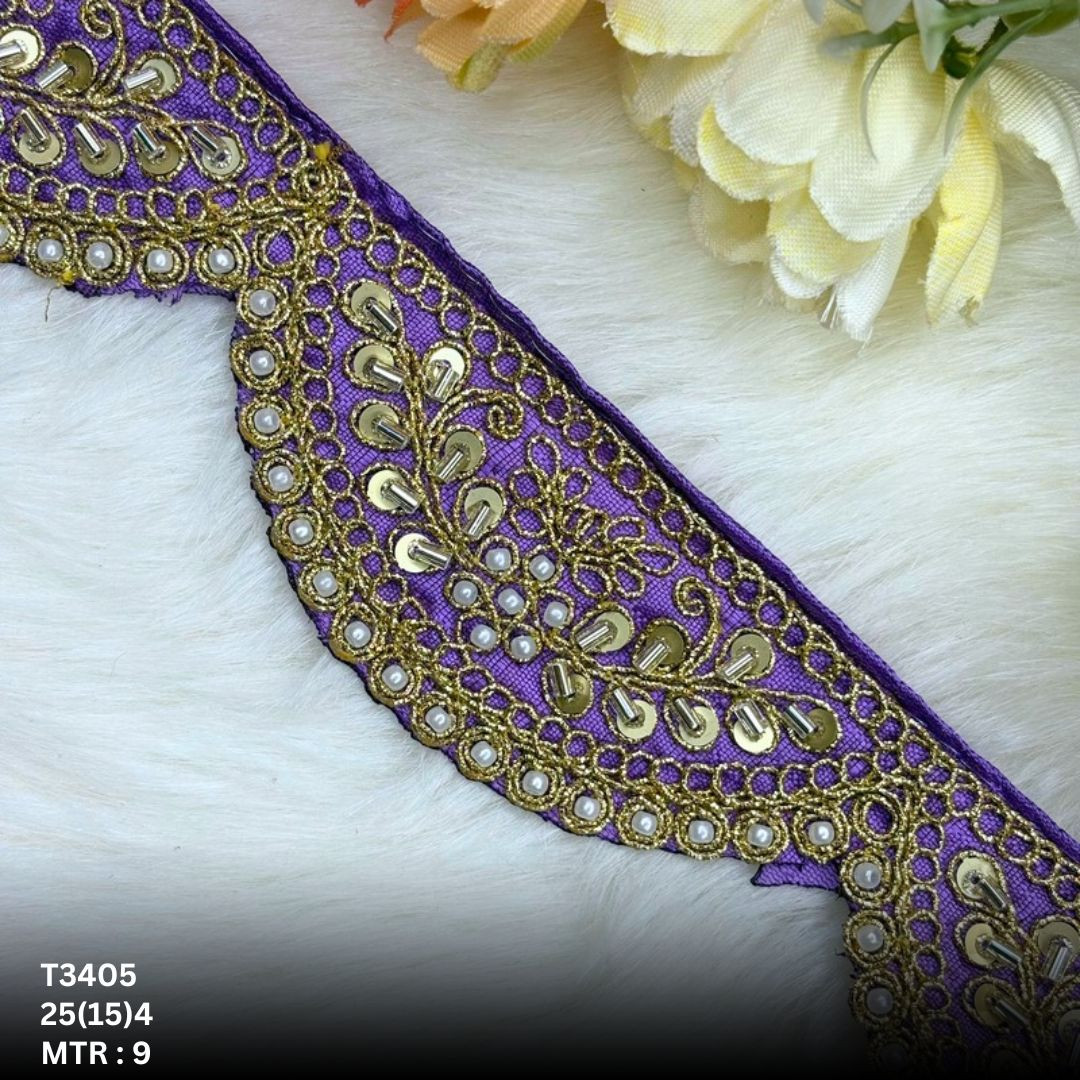 Modern Handcrafted Beaded Border for Bridal Wear