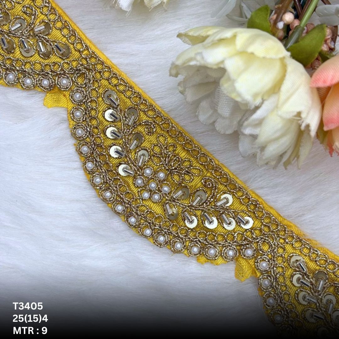 Modern Handcrafted Beaded Border for Bridal Wear