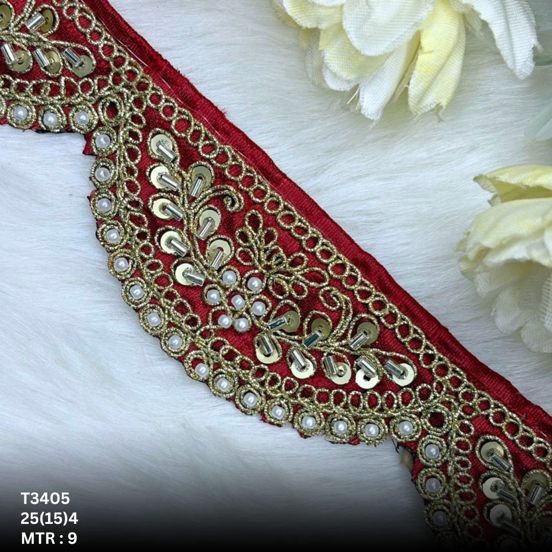 Modern Handcrafted Beaded Border for Bridal Wear