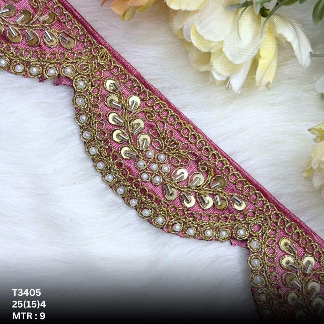 Modern Handcrafted Beaded Border for Bridal Wear