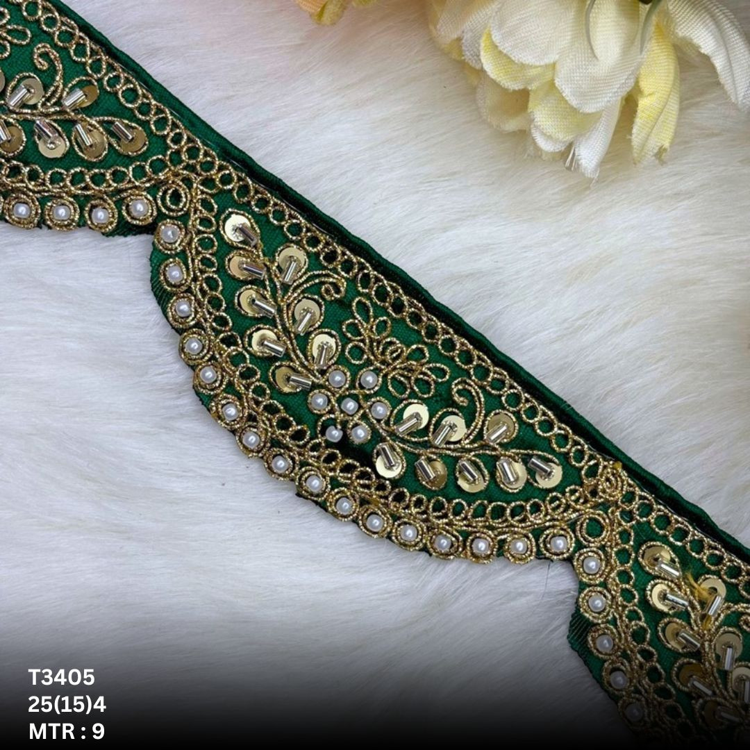 Modern Handcrafted Beaded Border for Bridal Wear