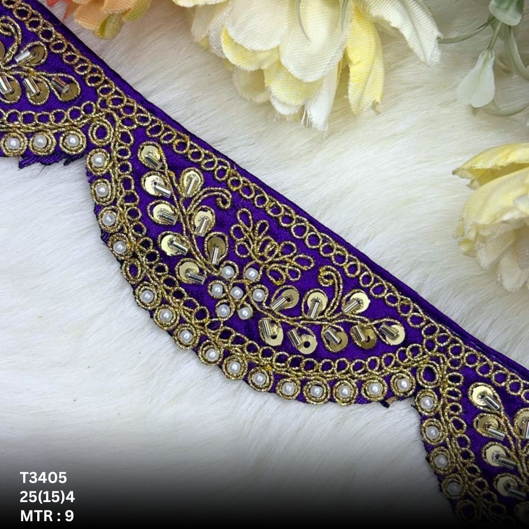 Modern Handcrafted Beaded Border for Bridal Wear
