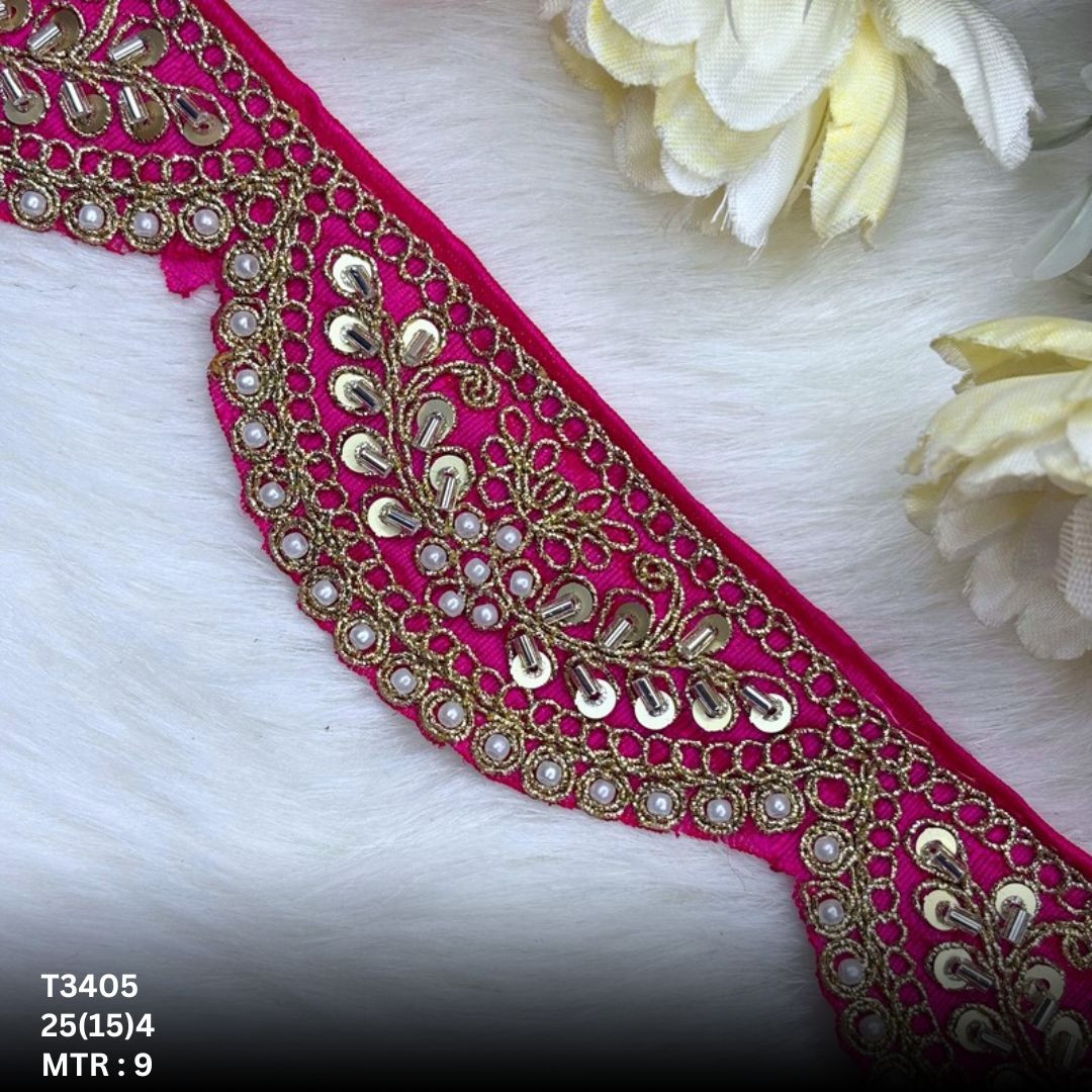 Modern Handcrafted Beaded Border for Bridal Wear