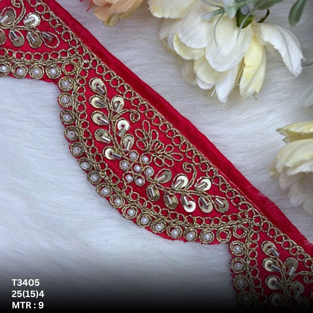 Modern Handcrafted Beaded Border for Bridal Wear