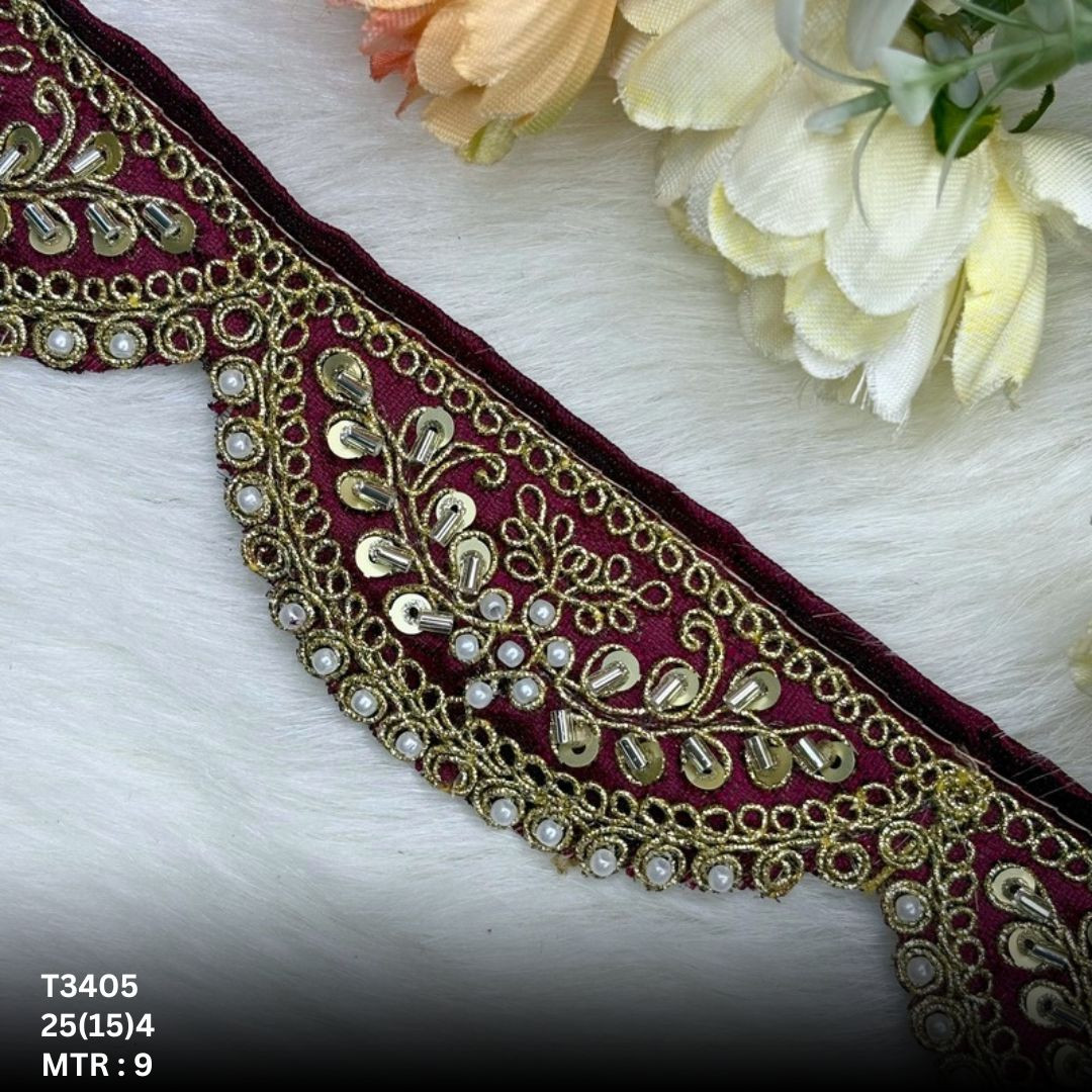 Modern Handcrafted Beaded Border for Bridal Wear
