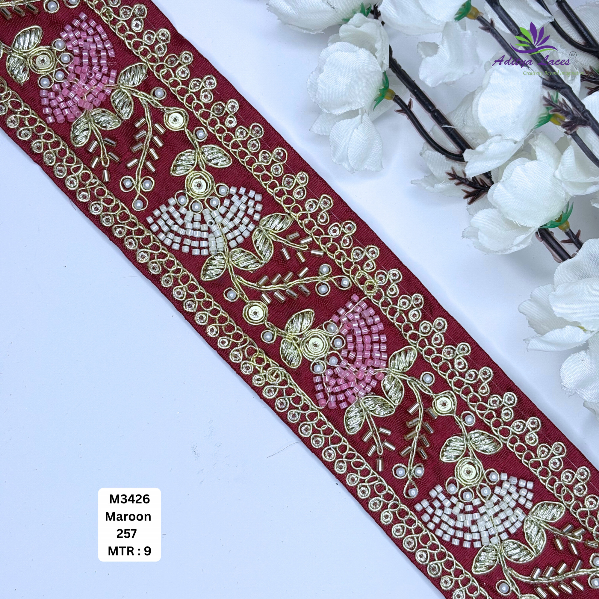Designer Bridal Beads Lace for Fashion Accessories