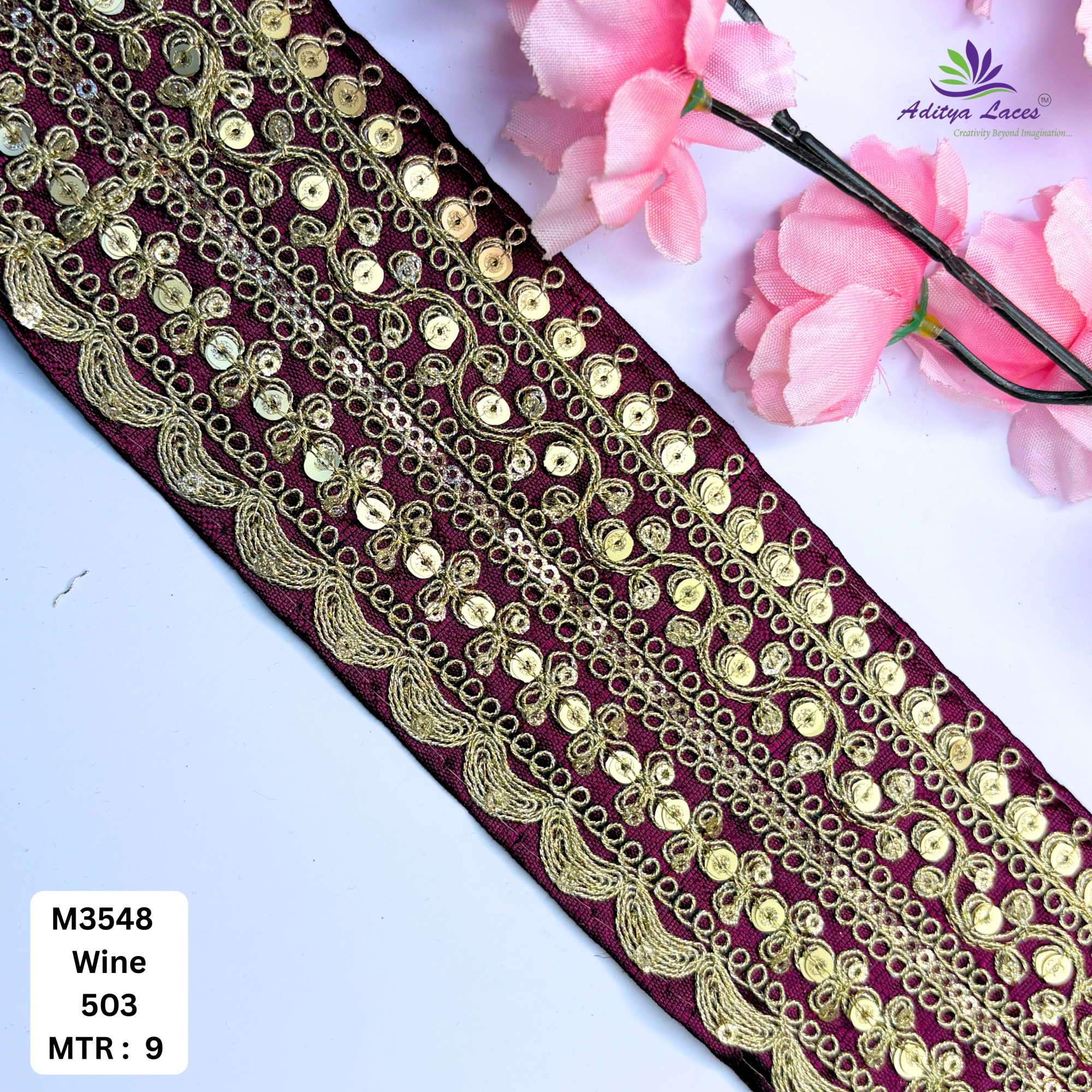 Premium Designer Lace Trim for Bridal Wear
