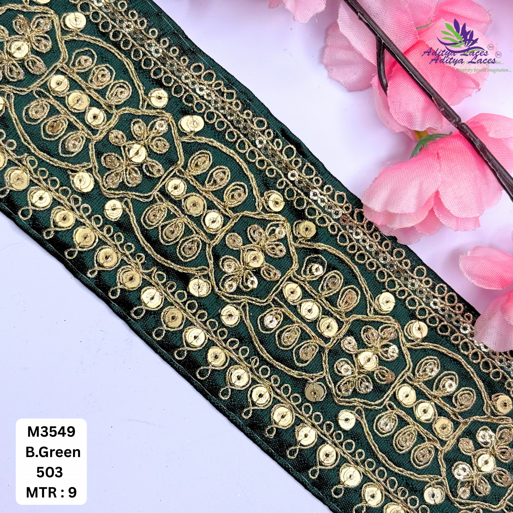 Handcrafted Decorative Beads Lace for Bridal Wear