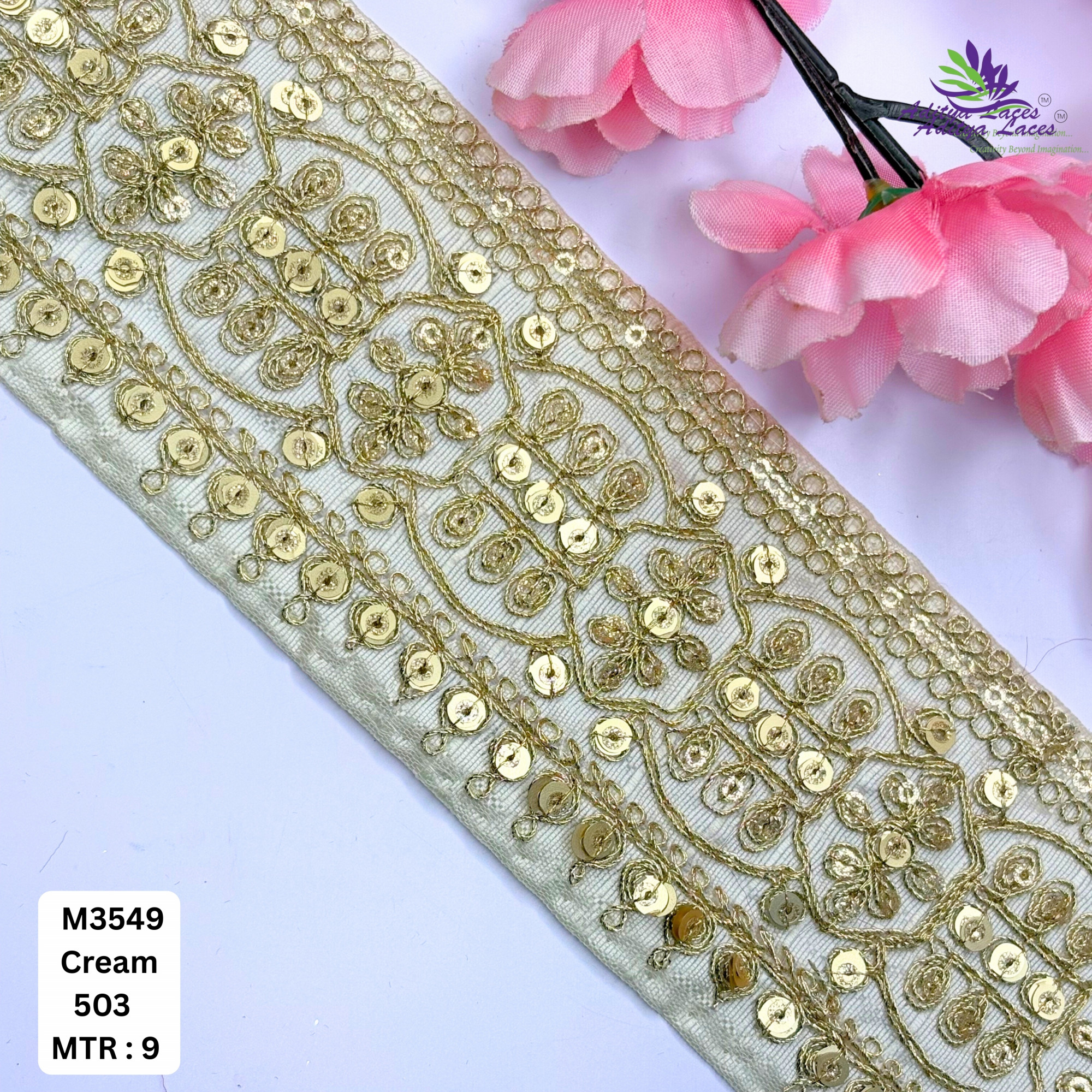 Handcrafted Decorative Beads Lace for Bridal Wear