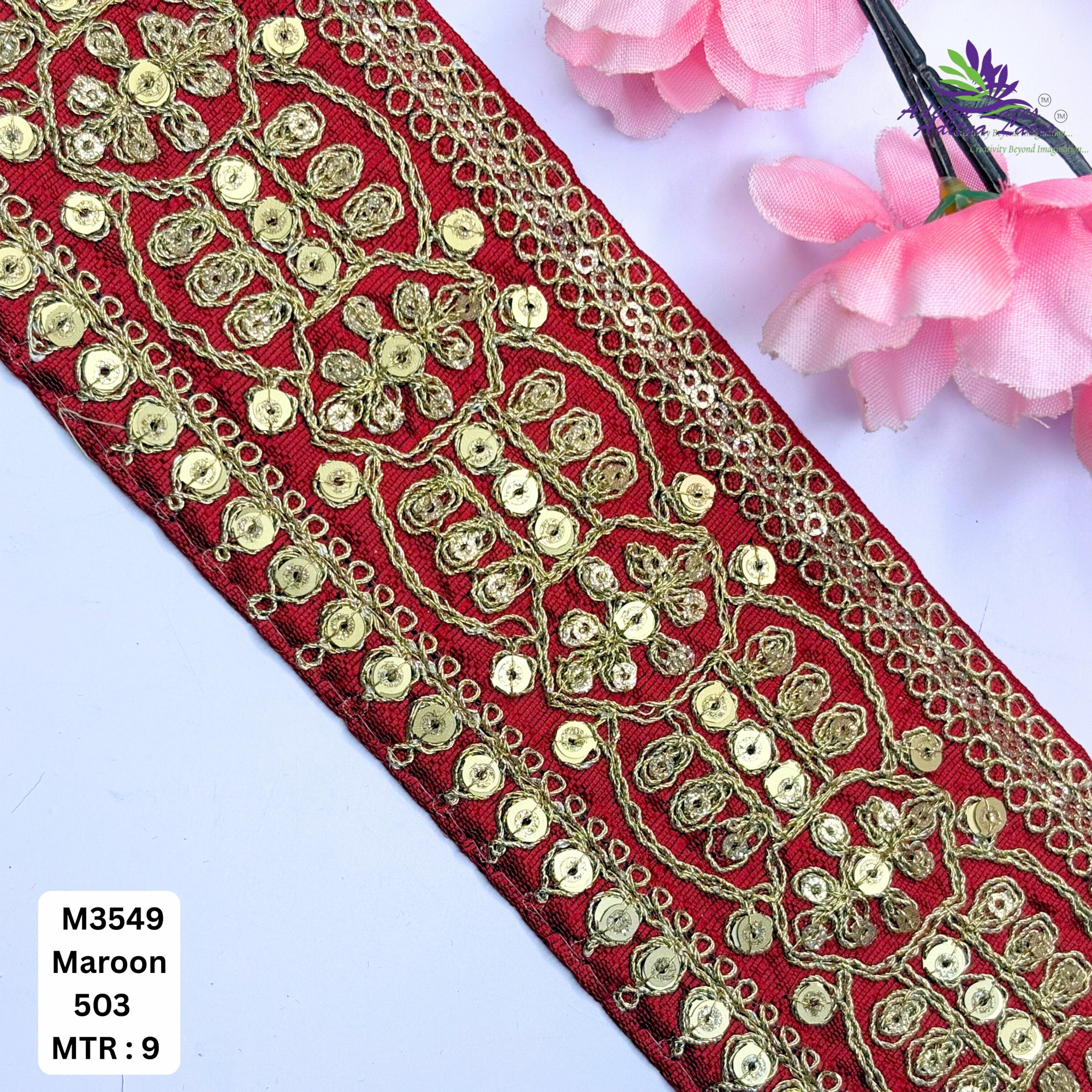 Handcrafted Decorative Beads Lace for Bridal Wear