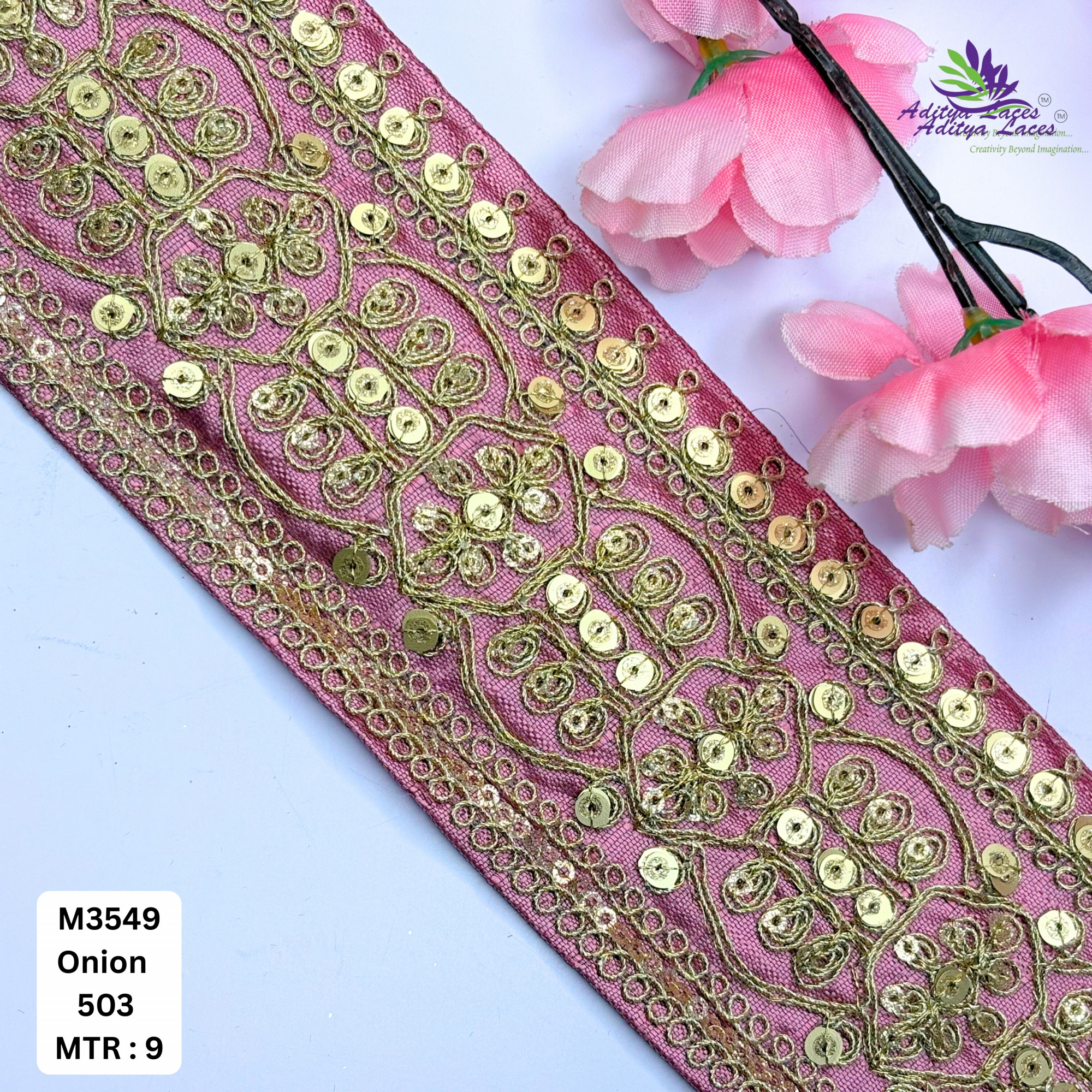 Handcrafted Decorative Beads Lace for Bridal Wear