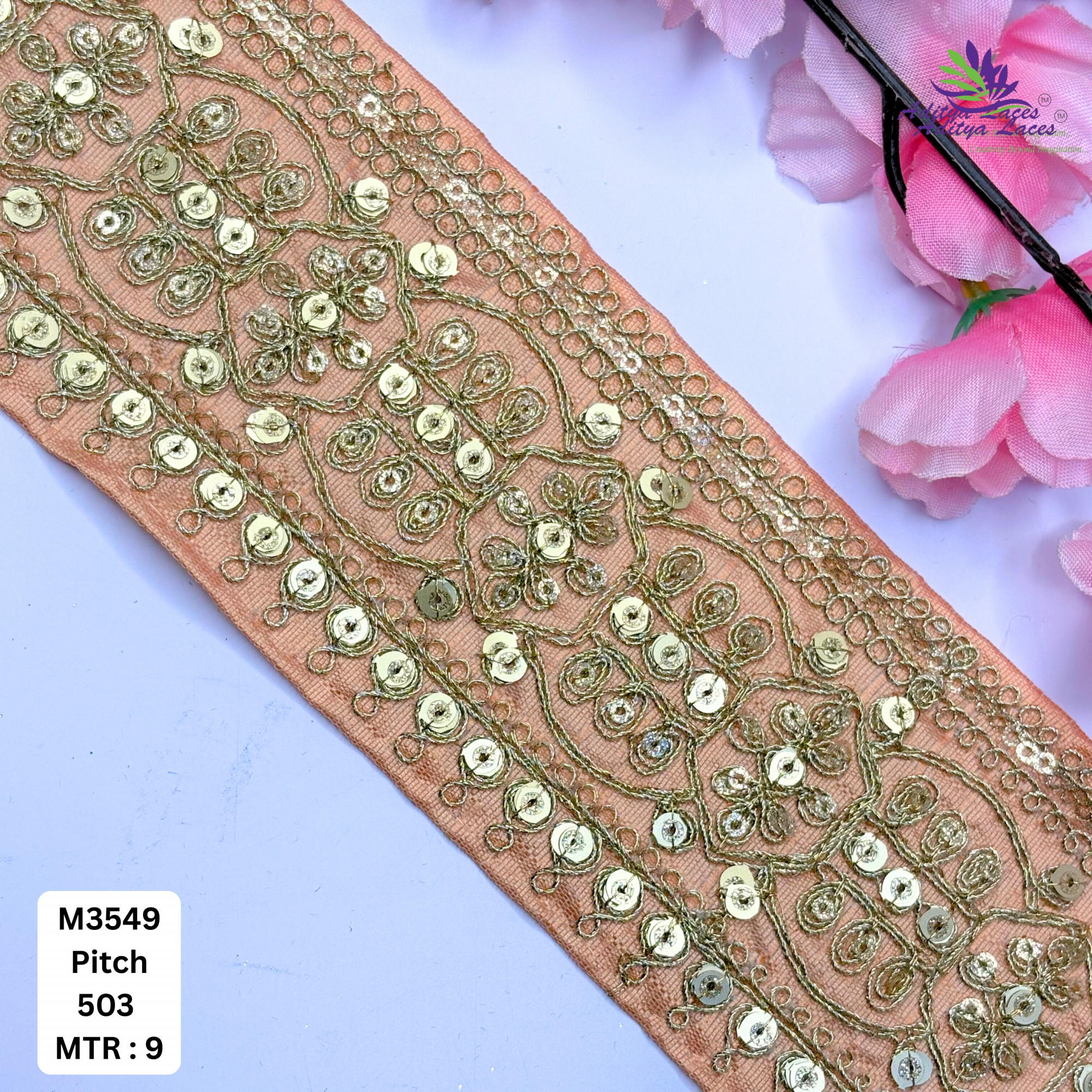 Handcrafted Decorative Beads Lace for Bridal Wear