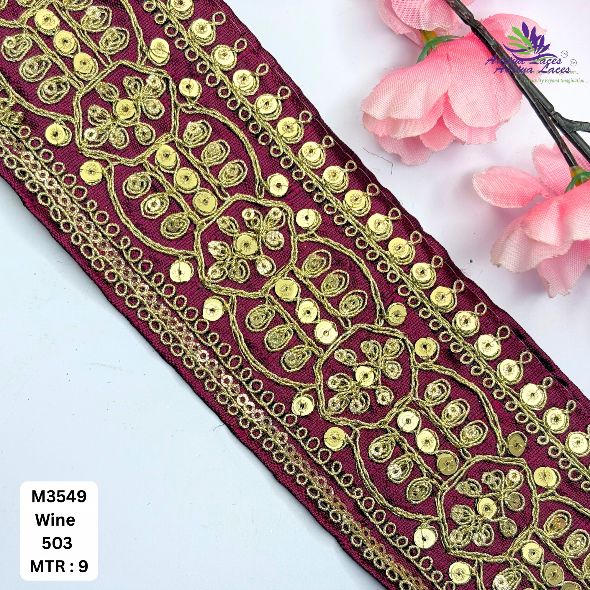 Handcrafted Decorative Beads Lace for Bridal Wear