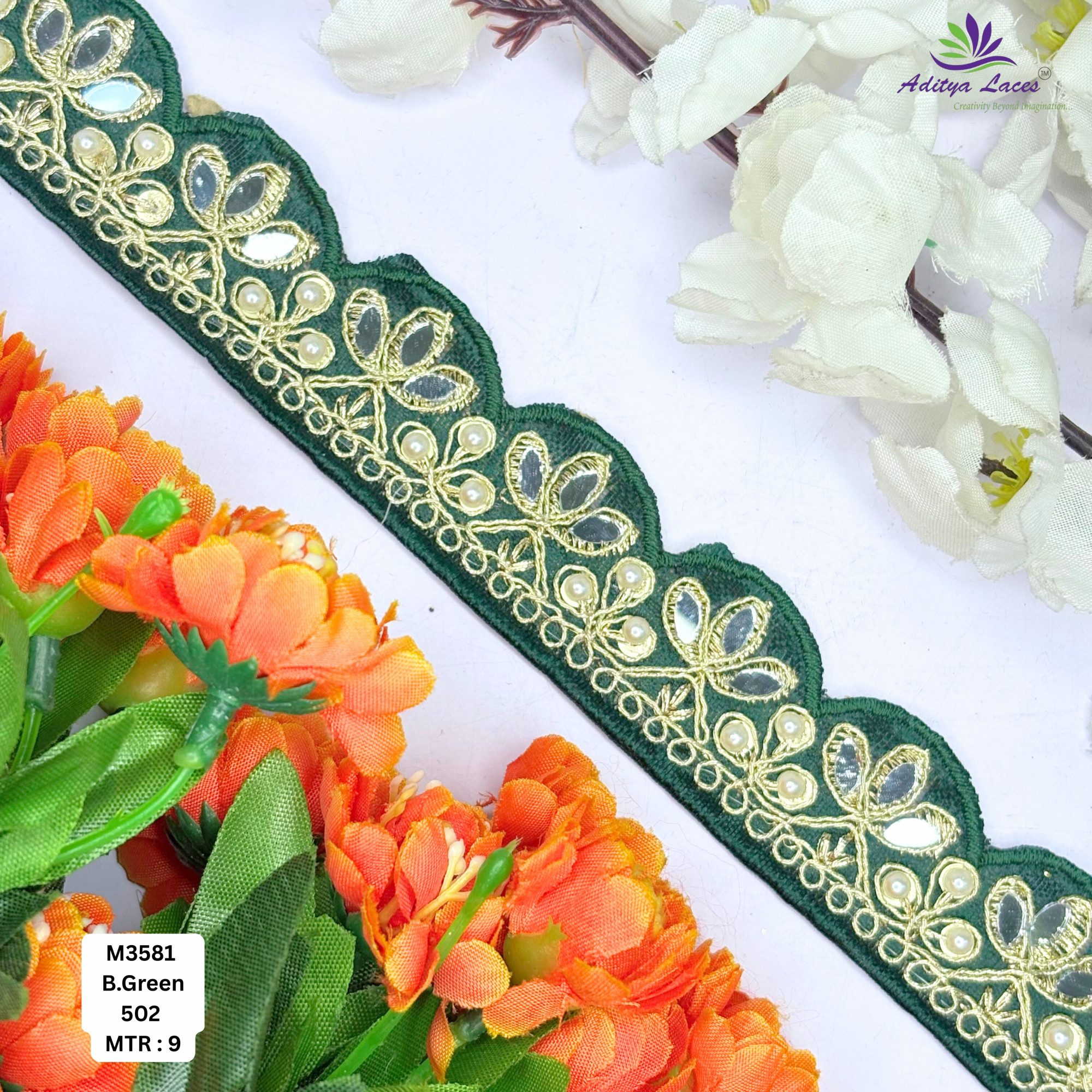 Malbari Multicolor Embroidery Lace Trim Collection Vibrant Designer Saree Border Bridal Decorative Lace Wholesale Supplier