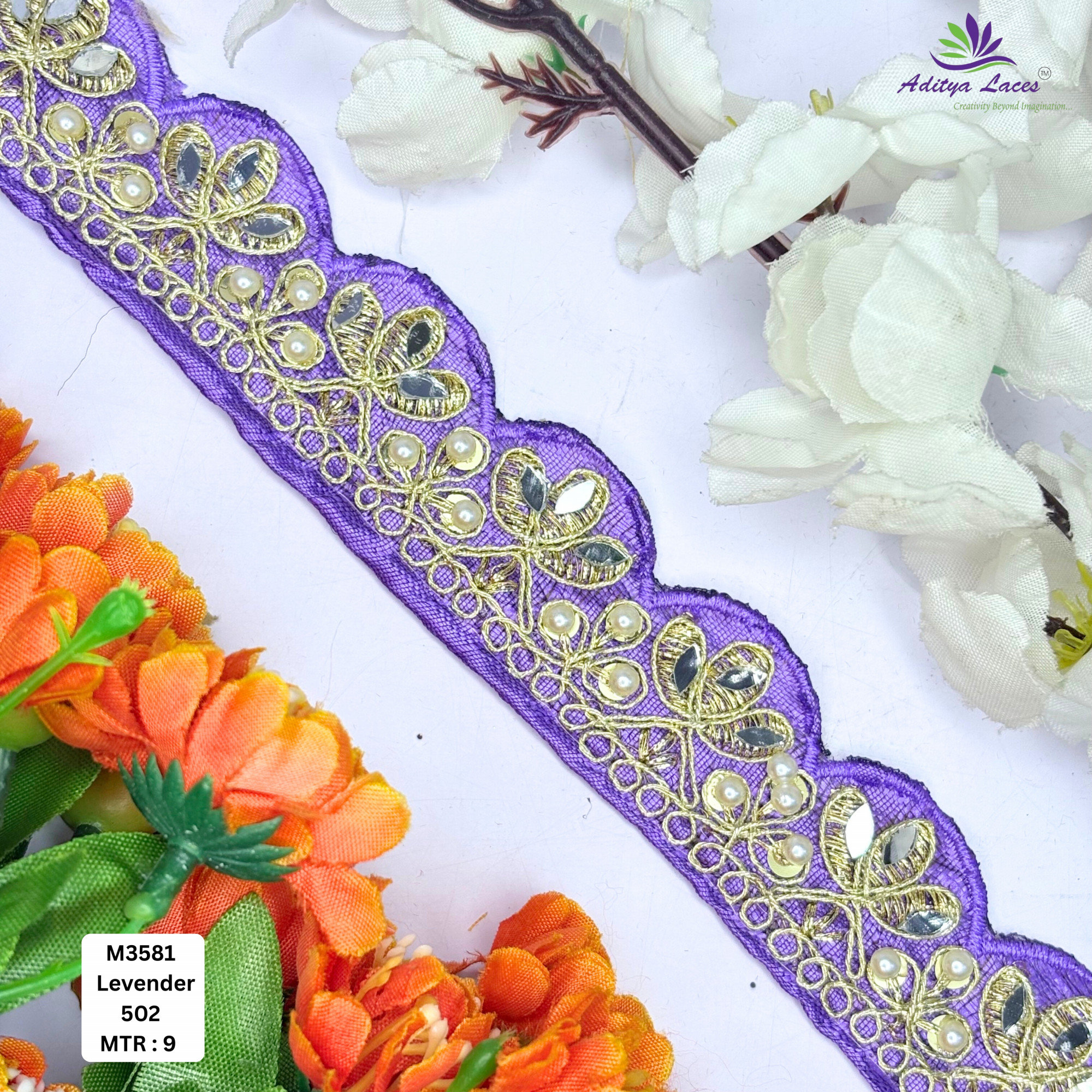 Malbari Multicolor Embroidery Lace Trim Collection Vibrant Designer Saree Border Bridal Decorative Lace Wholesale Supplier