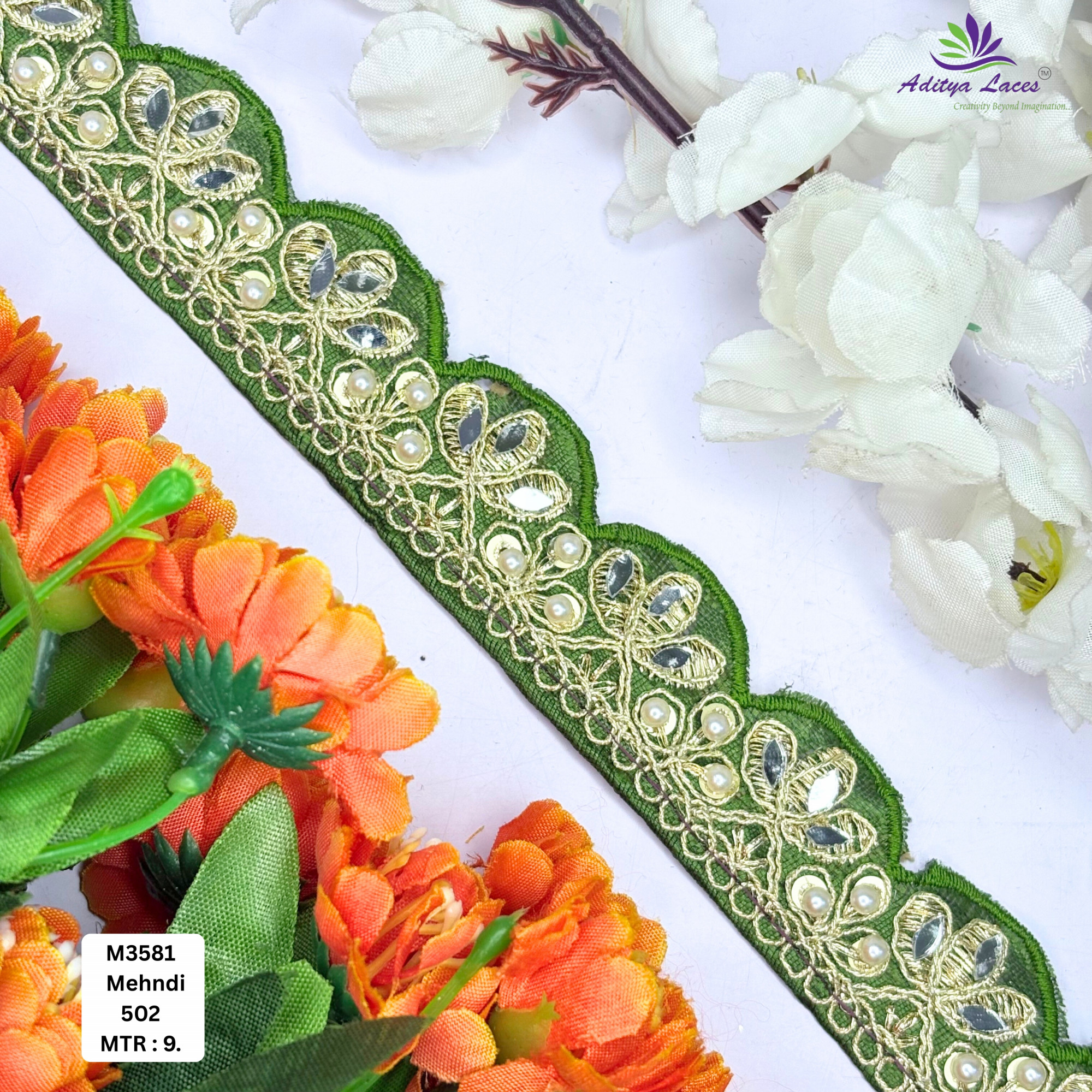 Malbari Multicolor Embroidery Lace Trim Collection Vibrant Designer Saree Border Bridal Decorative Lace Wholesale Supplier