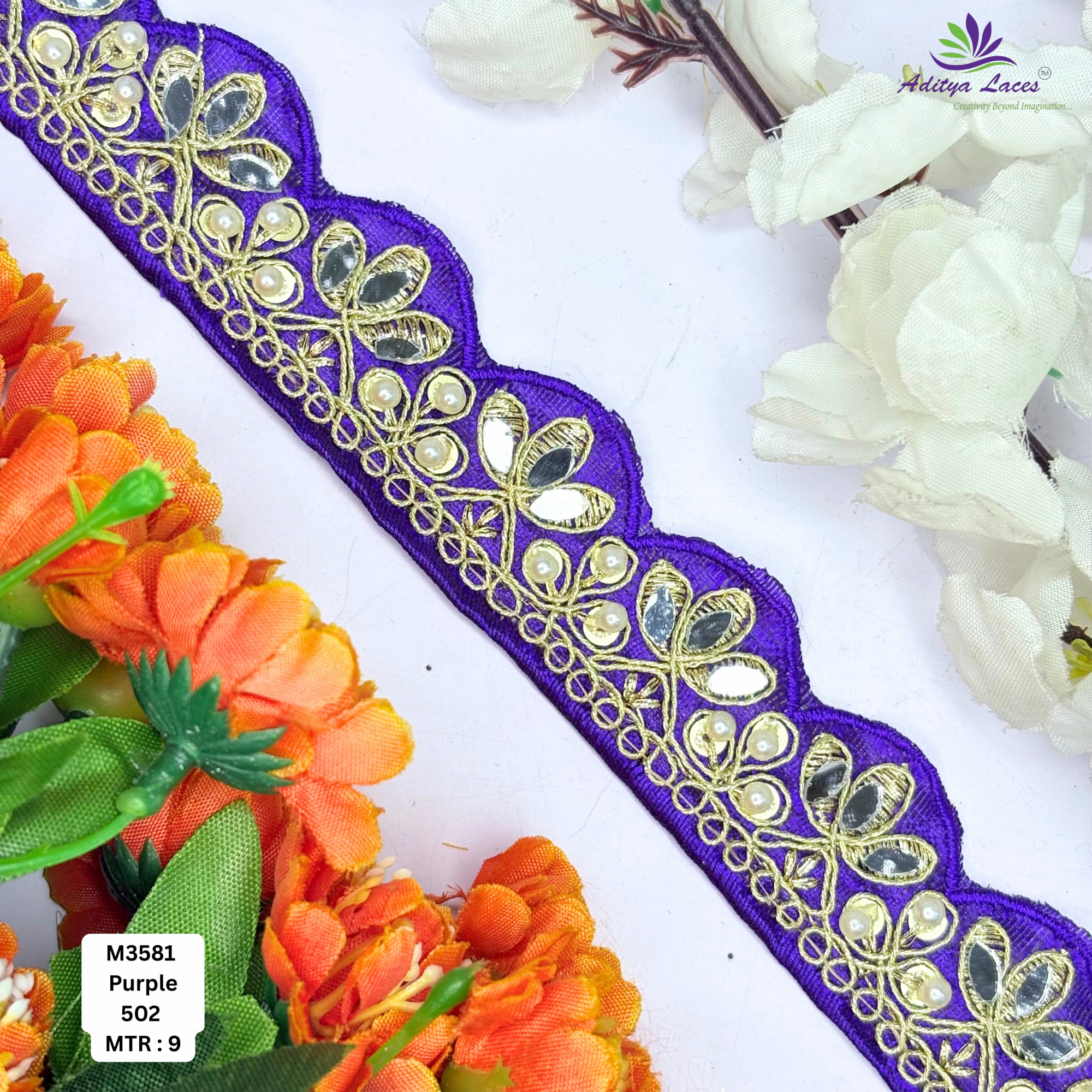 Malbari Multicolor Embroidery Lace Trim Collection Vibrant Designer Saree Border Bridal Decorative Lace Wholesale Supplier