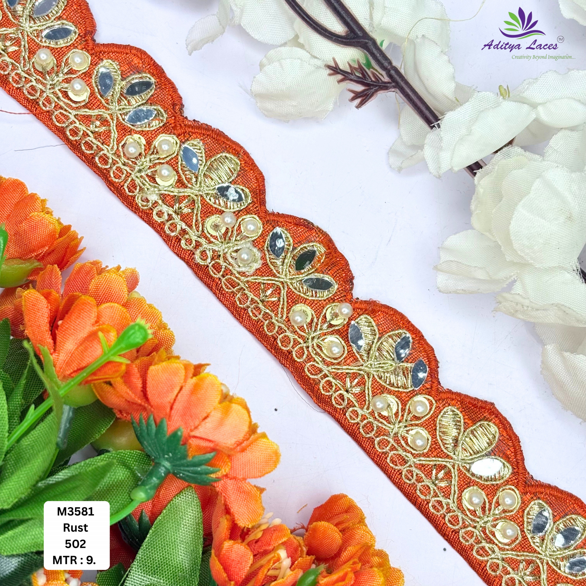 Malbari Multicolor Embroidery Lace Trim Collection Vibrant Designer Saree Border Bridal Decorative Lace Wholesale Supplier