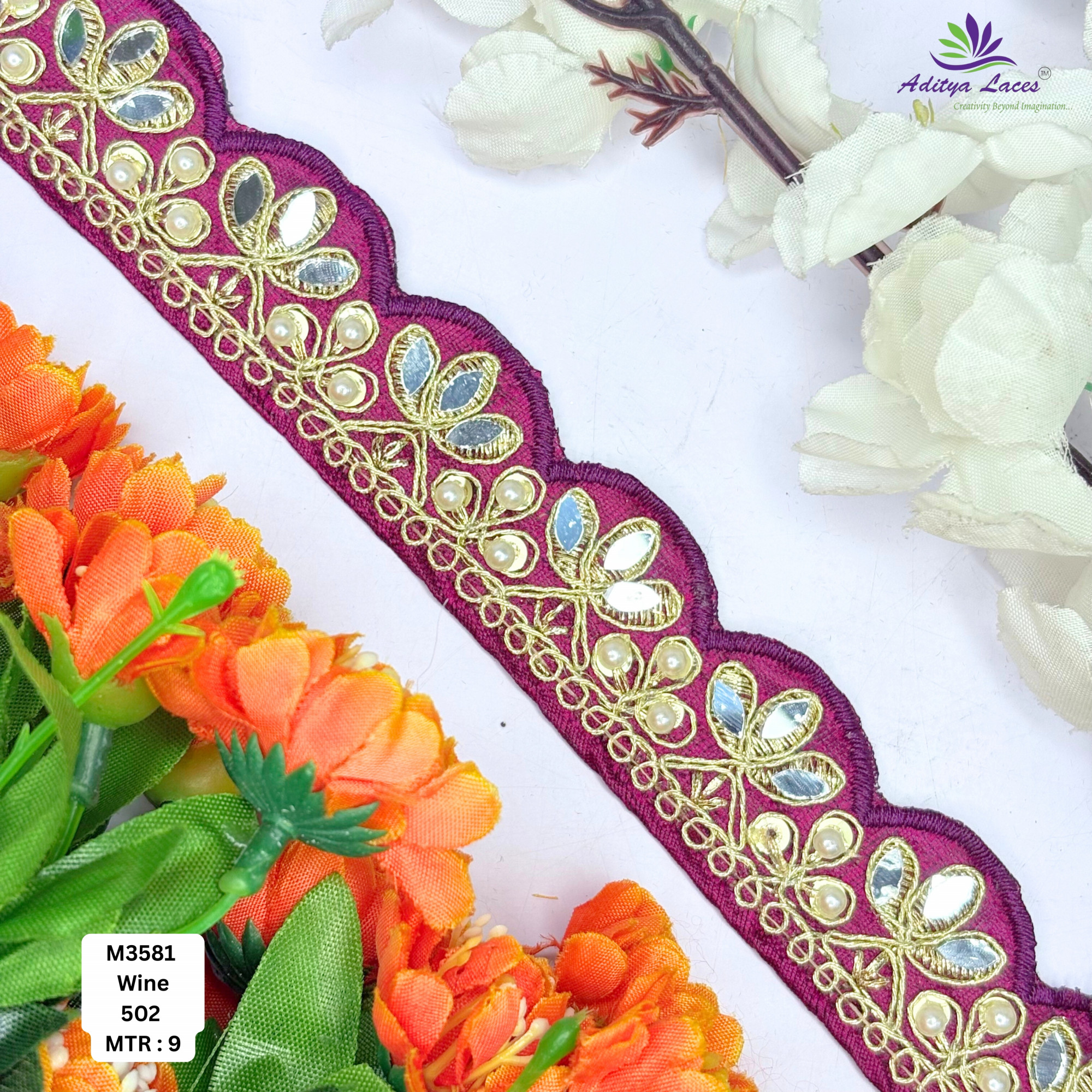 Malbari Multicolor Embroidery Lace Trim Collection Vibrant Designer Saree Border Bridal Decorative Lace Wholesale Supplier