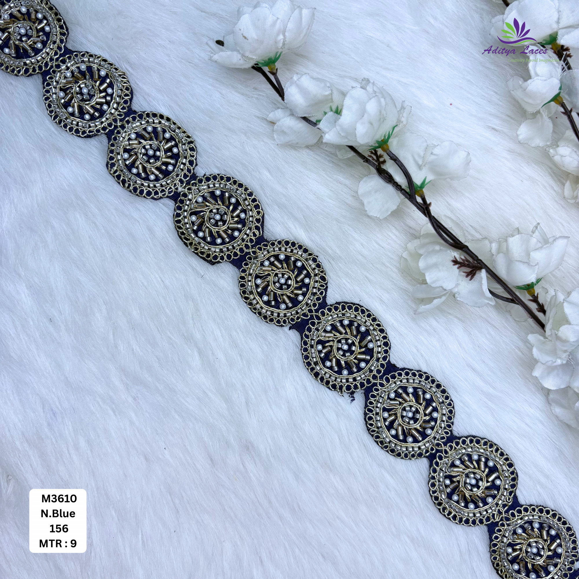 Fancy Handcrafted Beaded Border for Ethnic Dresses