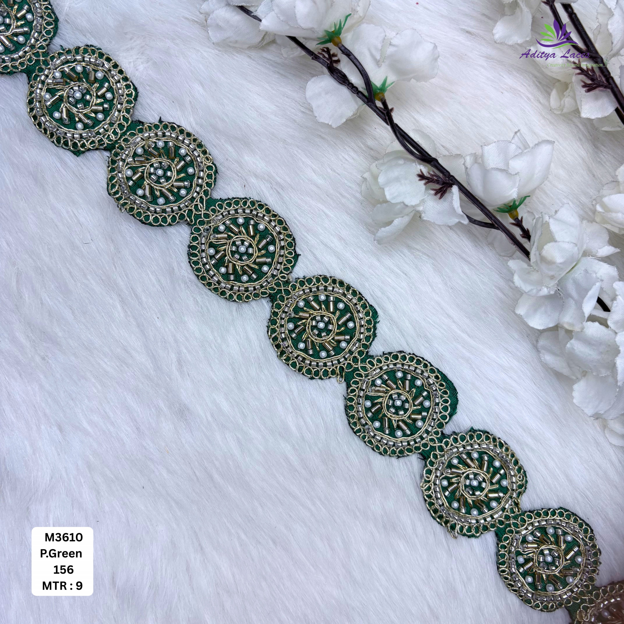 Fancy Handcrafted Beaded Border for Ethnic Dresses