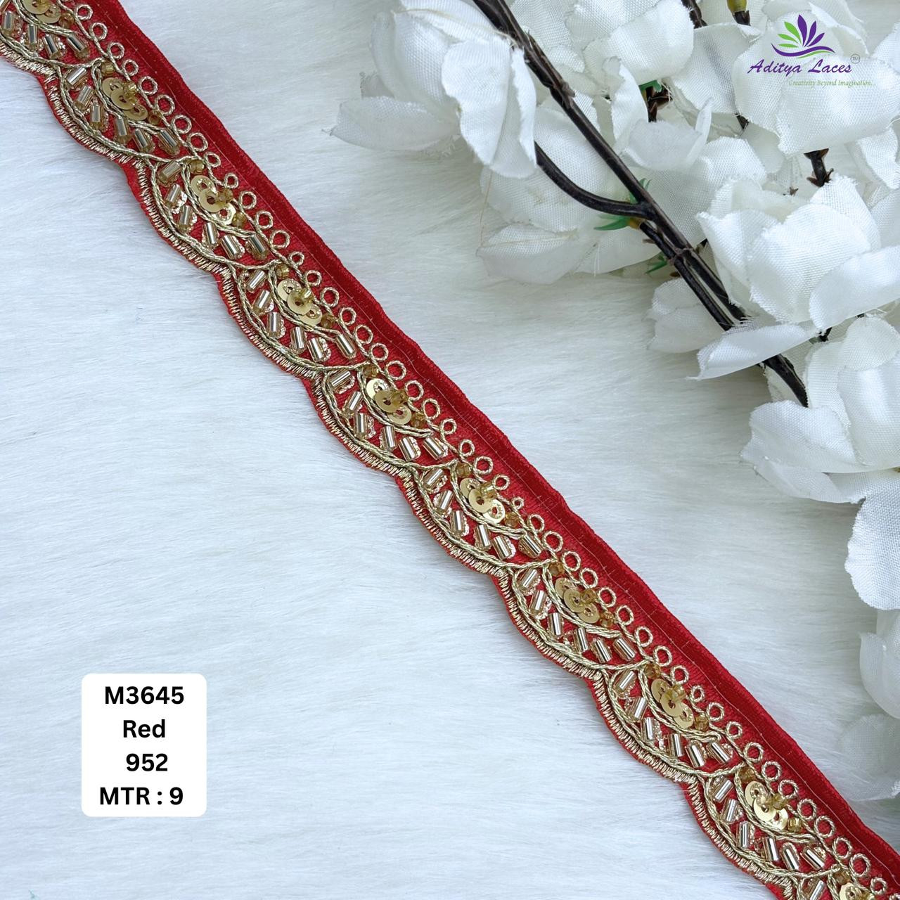 Chiku Malbari Sequin Embroidery Lace Trim Scalloped Designer Saree Border Bridal Decorative Lace Wholesale Supplier