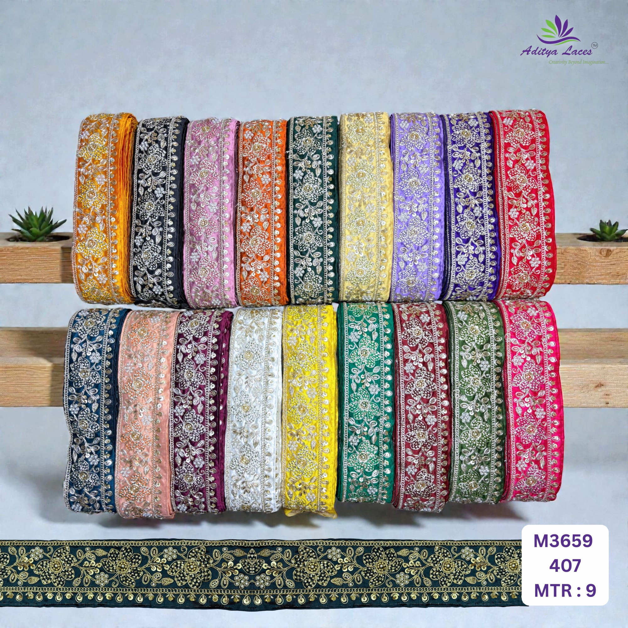 Modern Handcrafted Beaded Border for Fashion Accessories