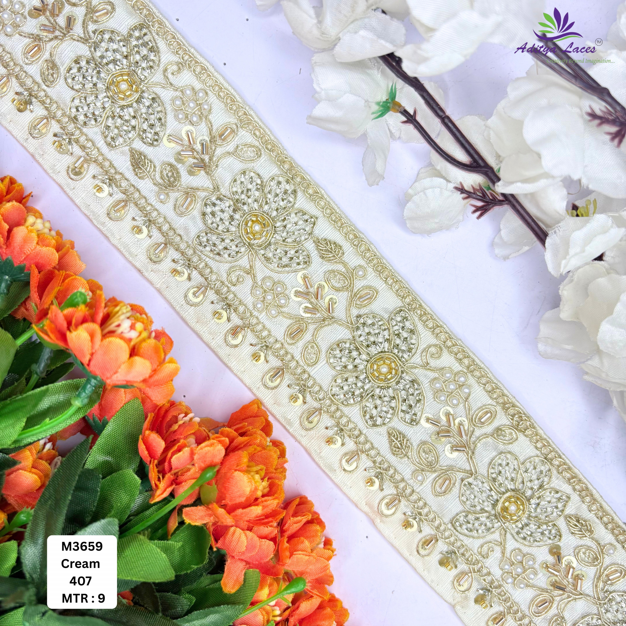 Modern Handcrafted Beaded Border for Fashion Accessories