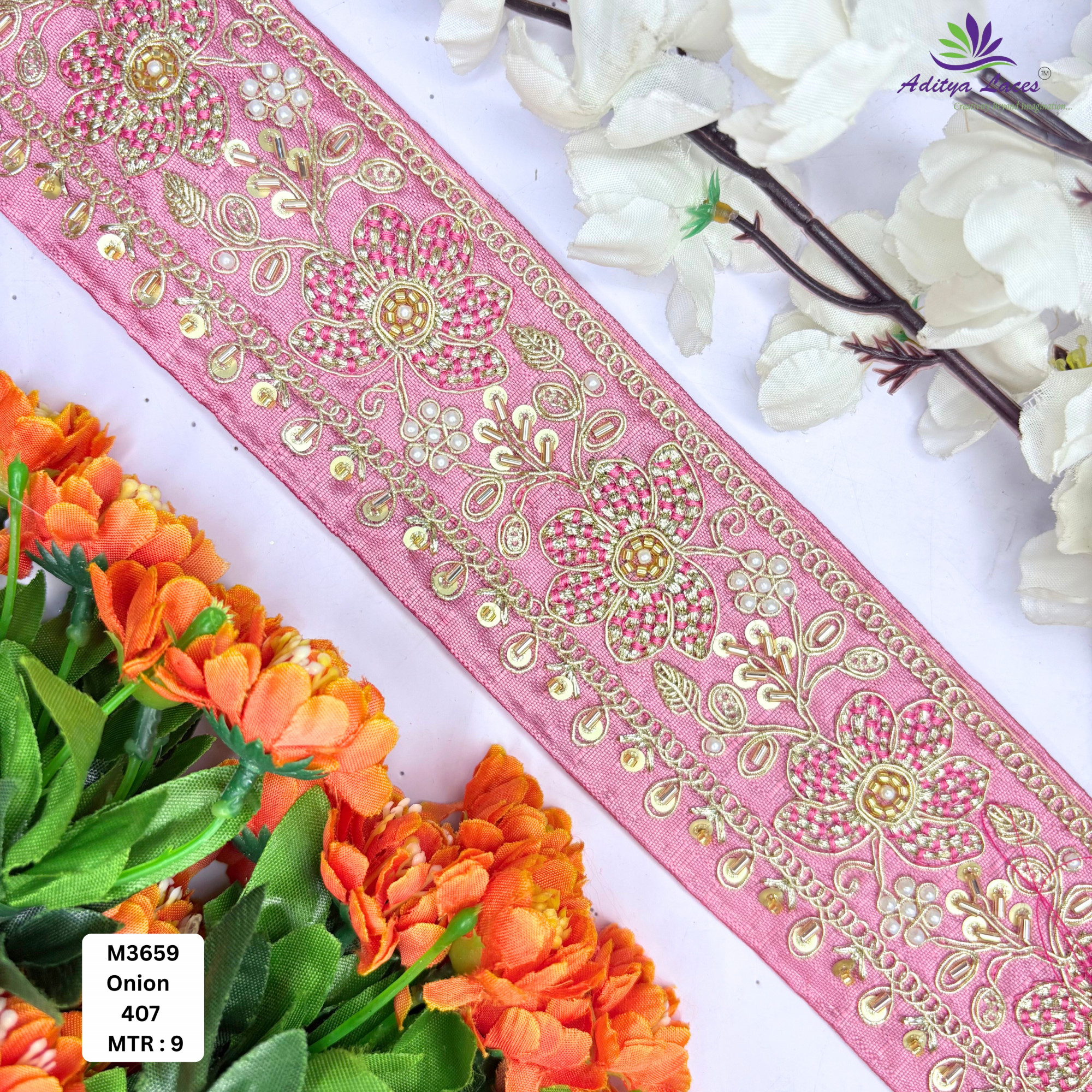 Modern Handcrafted Beaded Border for Fashion Accessories