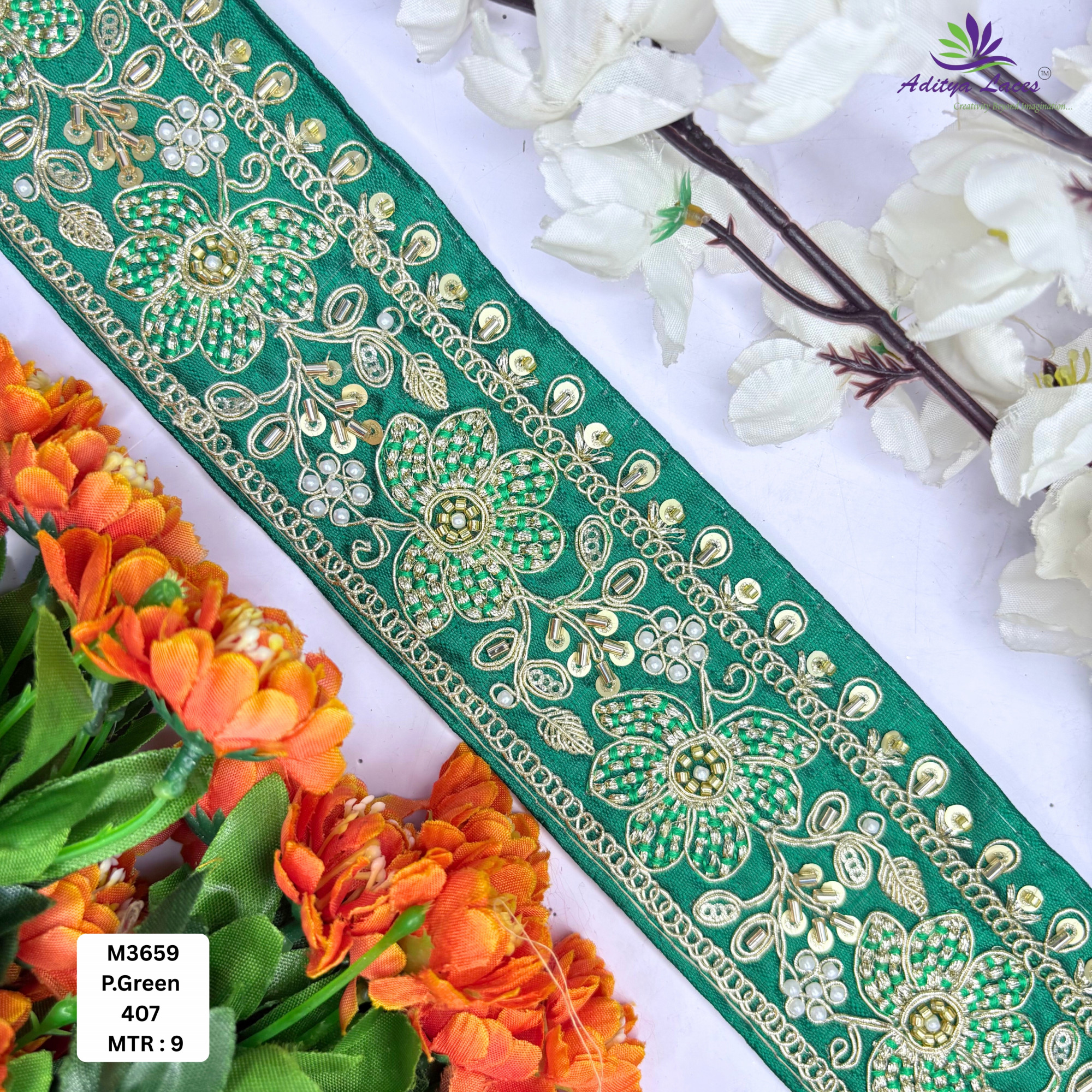Modern Handcrafted Beaded Border for Fashion Accessories