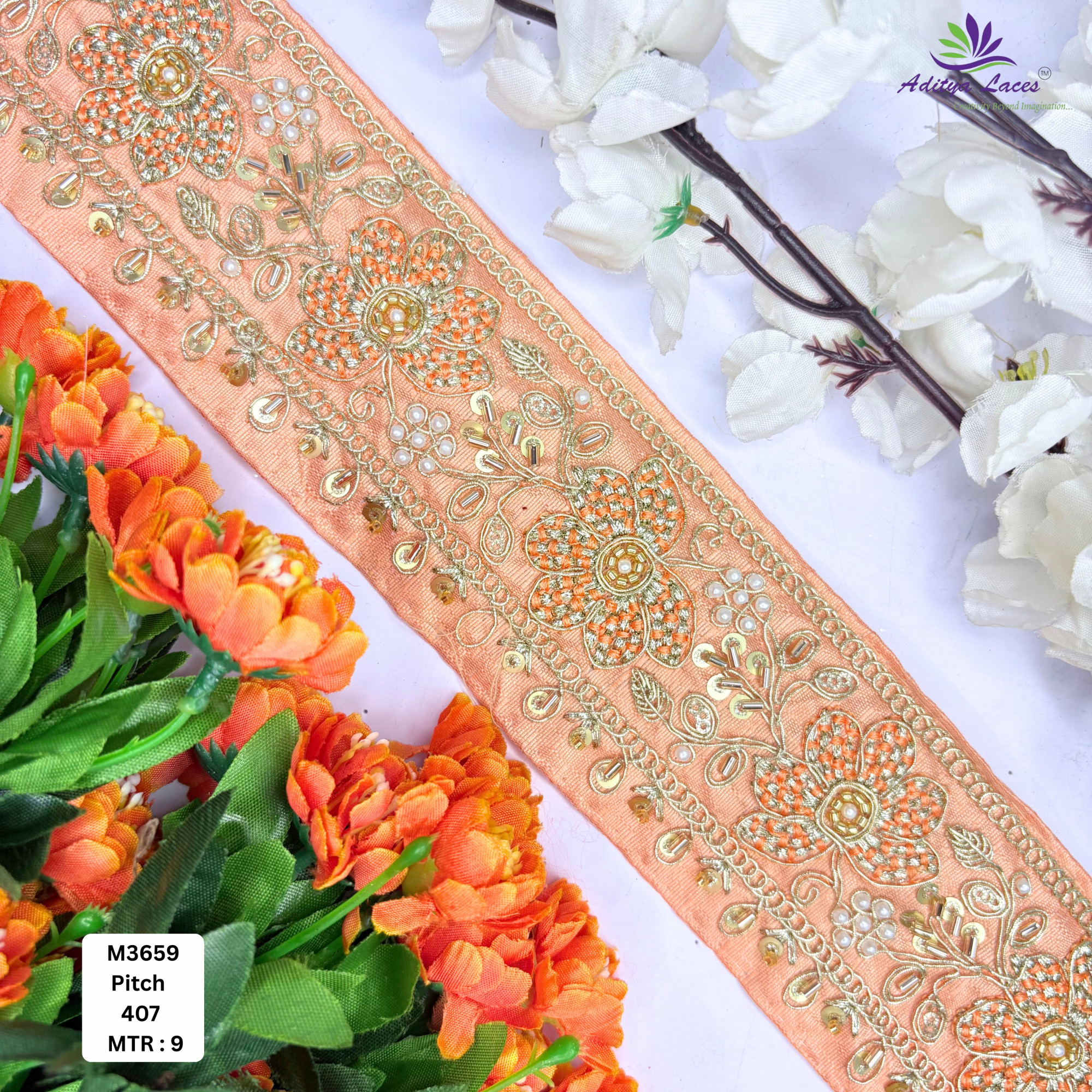 Modern Handcrafted Beaded Border for Fashion Accessories