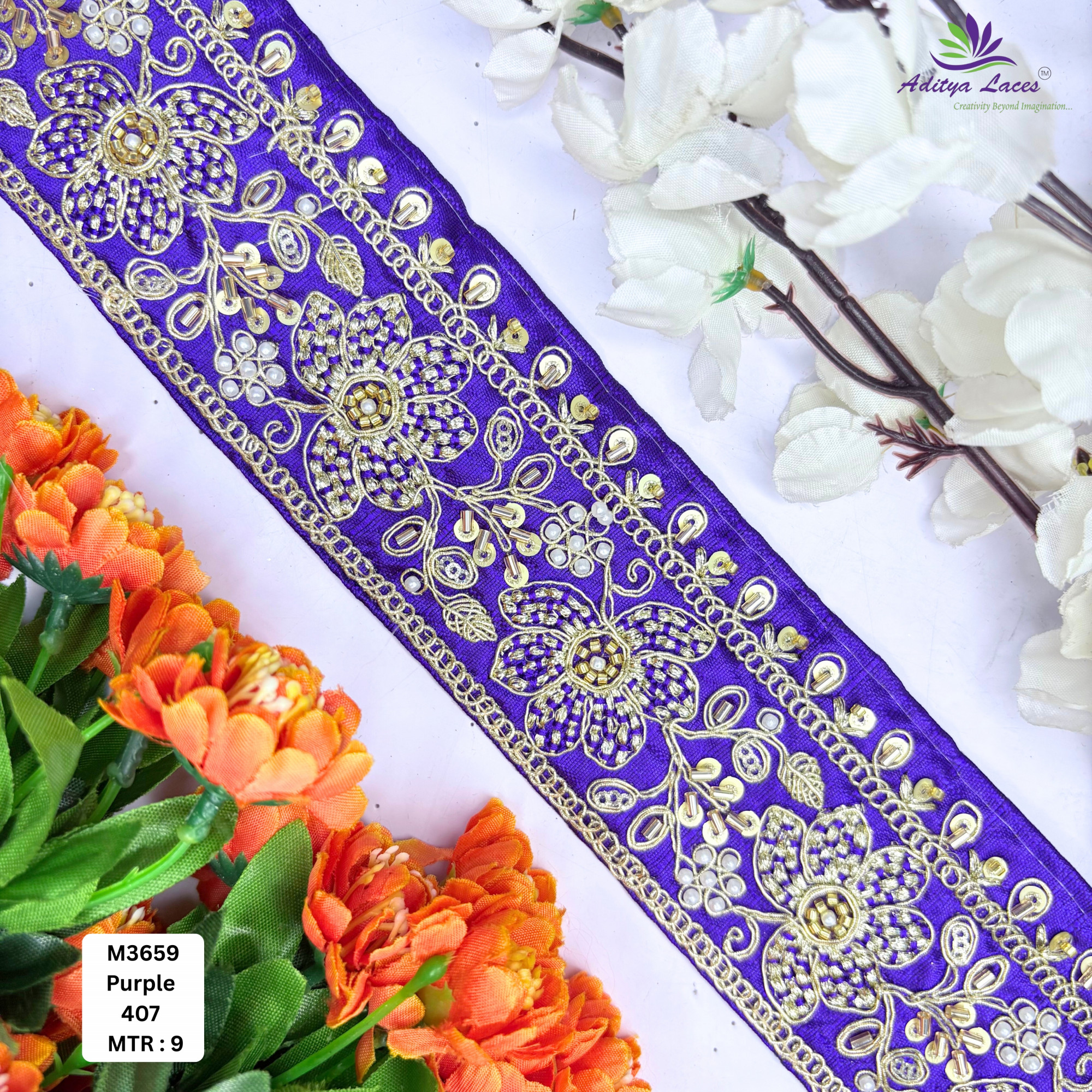 Modern Handcrafted Beaded Border for Fashion Accessories