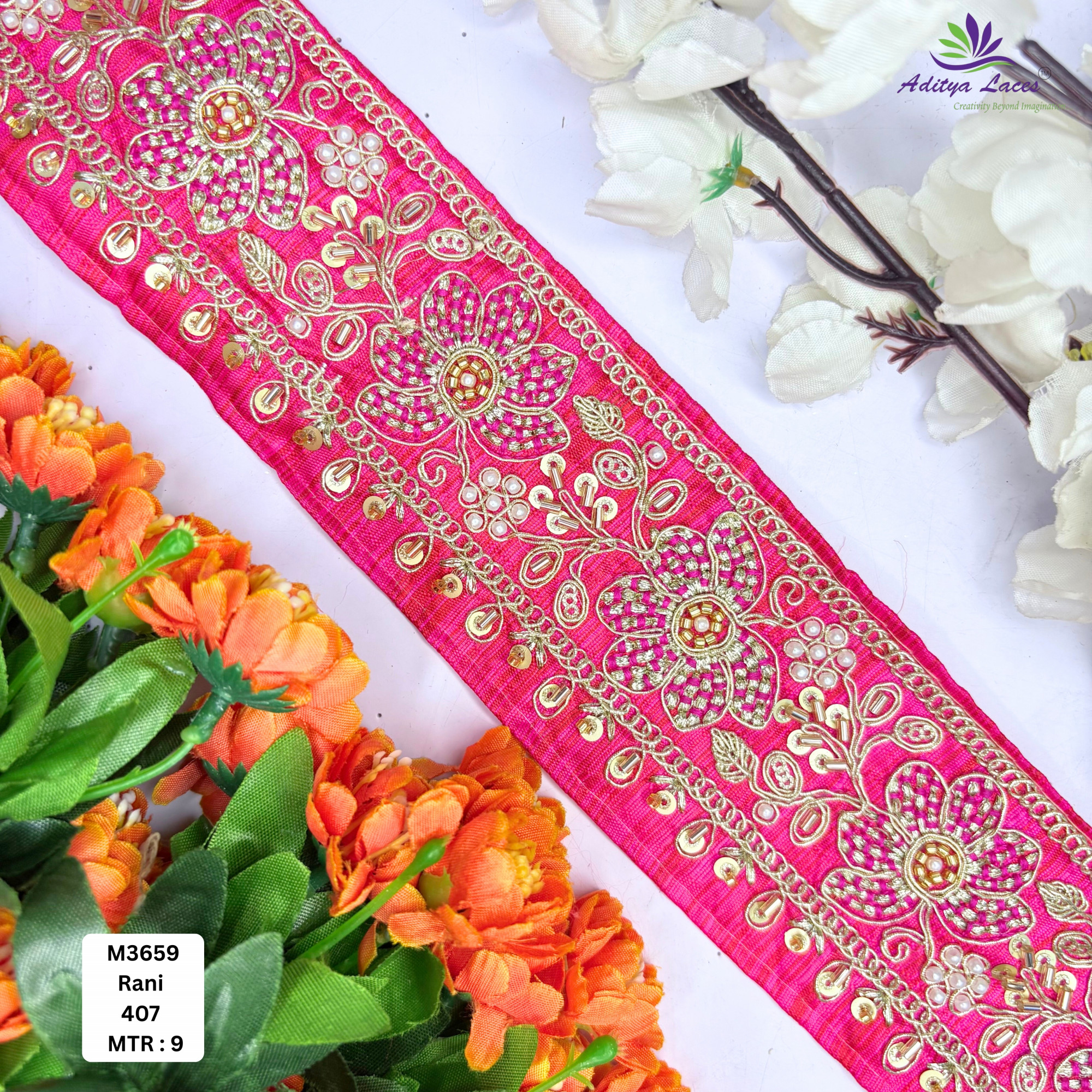 Modern Handcrafted Beaded Border for Fashion Accessories