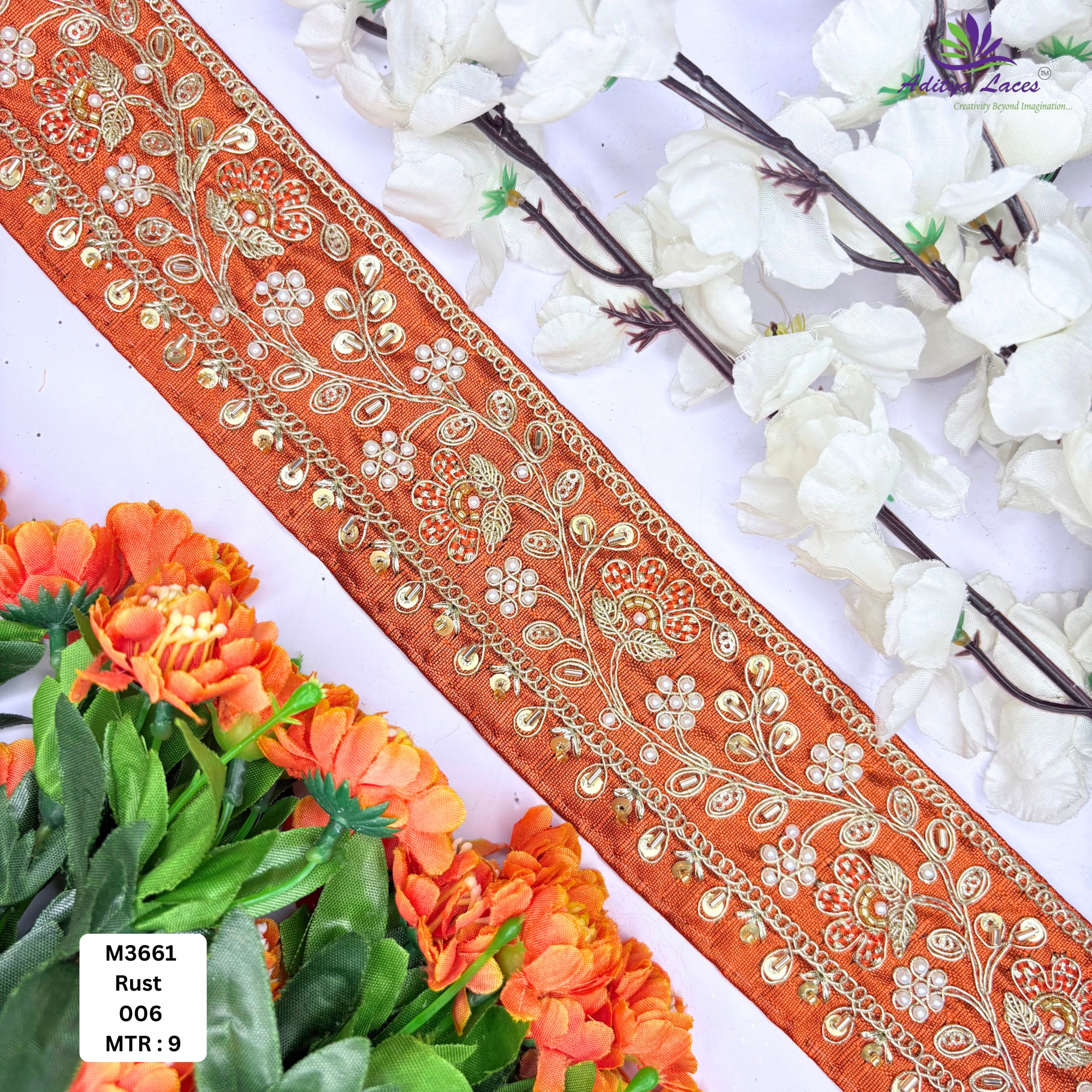 Royal Fancy Beaded Saree Lace for Garment Decoration