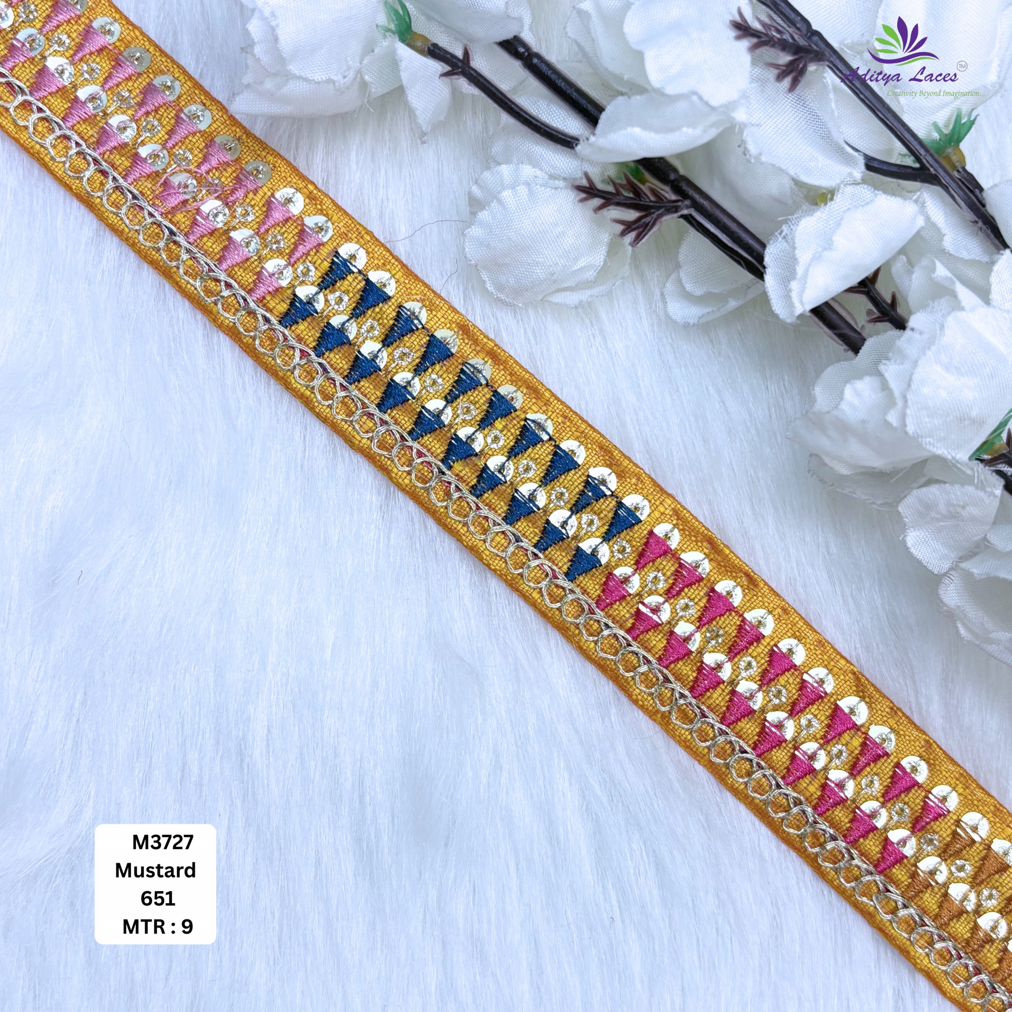 Bottle Green Malbari Sequin Embroidery Lace Trim Designer Saree Border Bridal Beads Lace