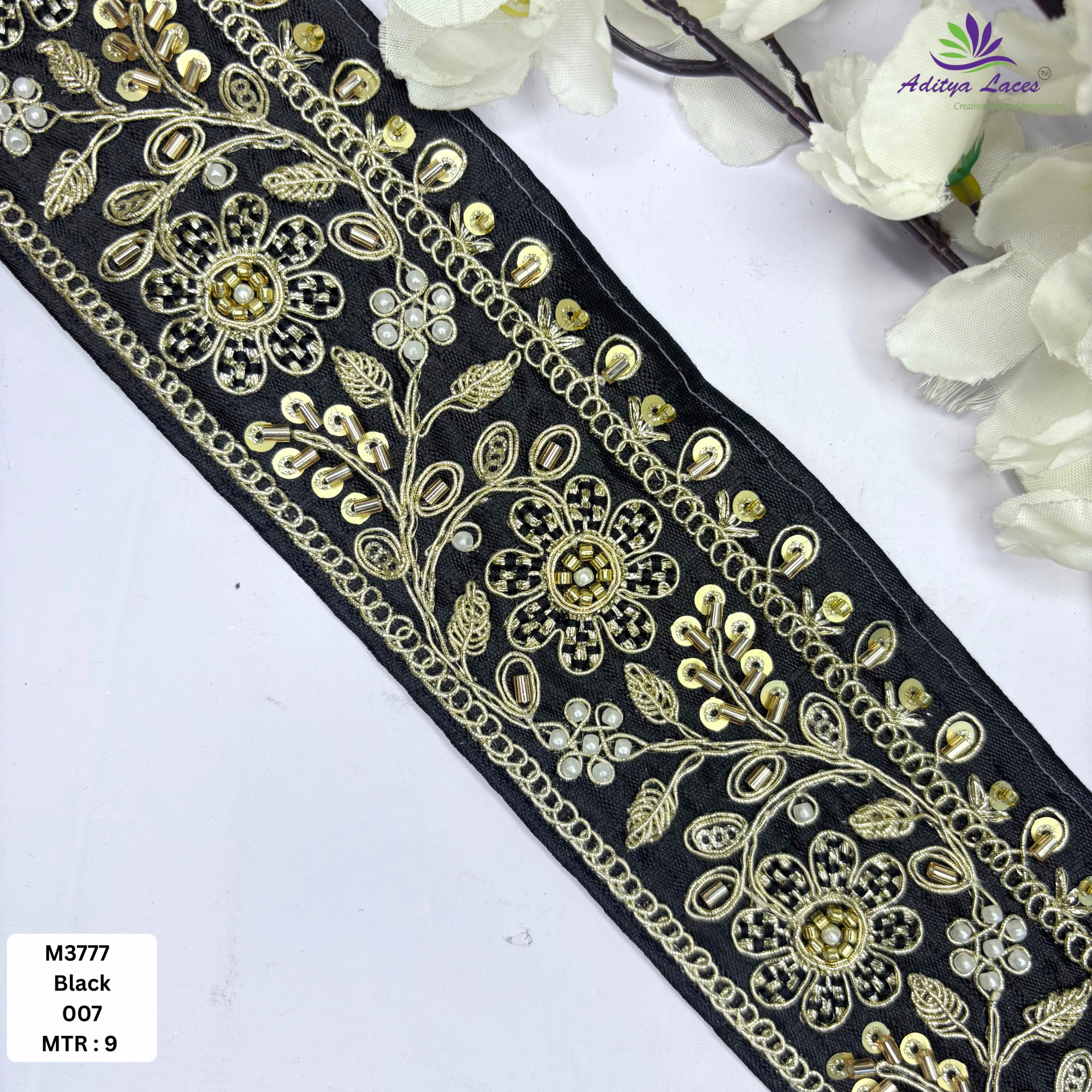 Stylish Luxury Fashion Beads Lace for Lehenga Saree
