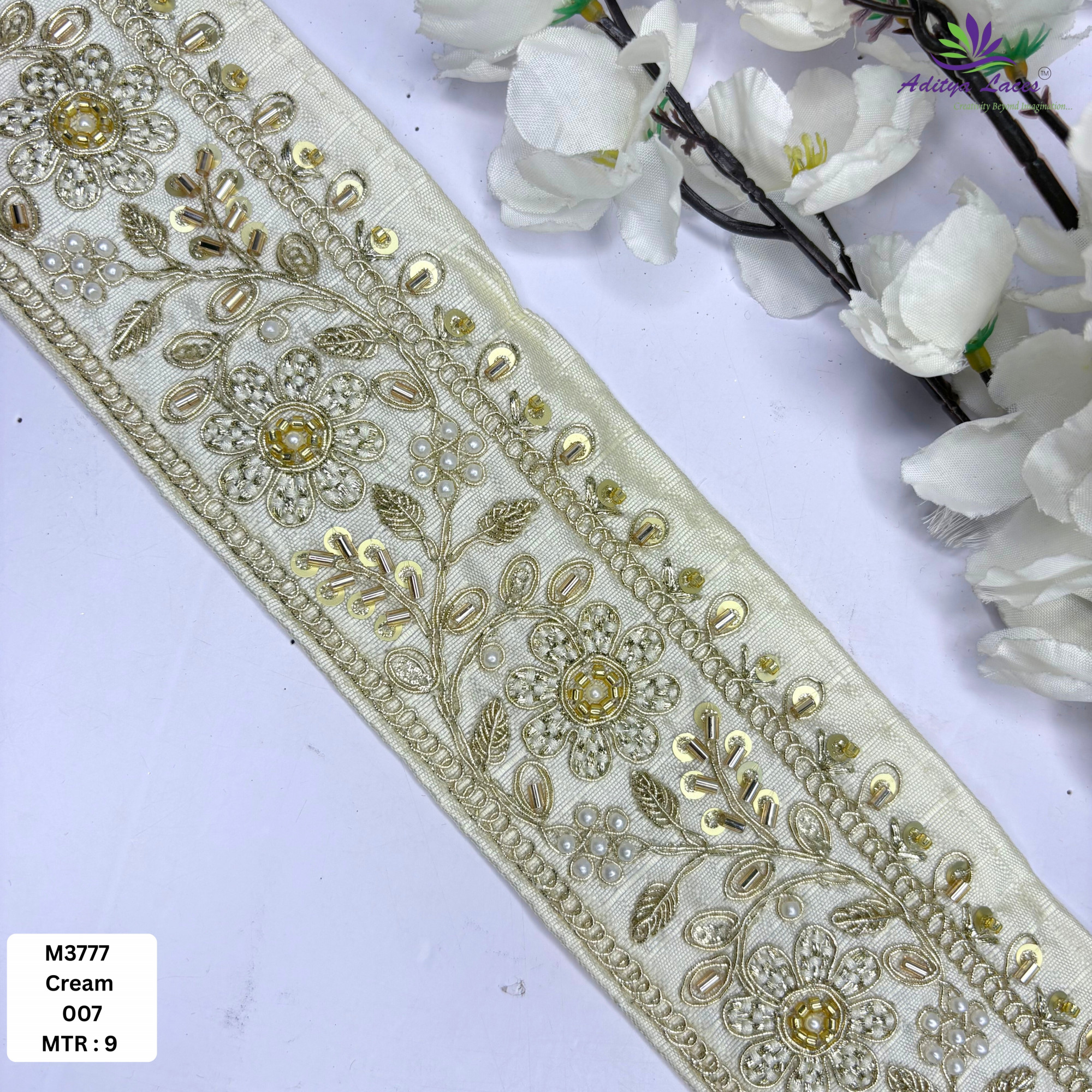 Stylish Luxury Fashion Beads Lace for Lehenga Saree
