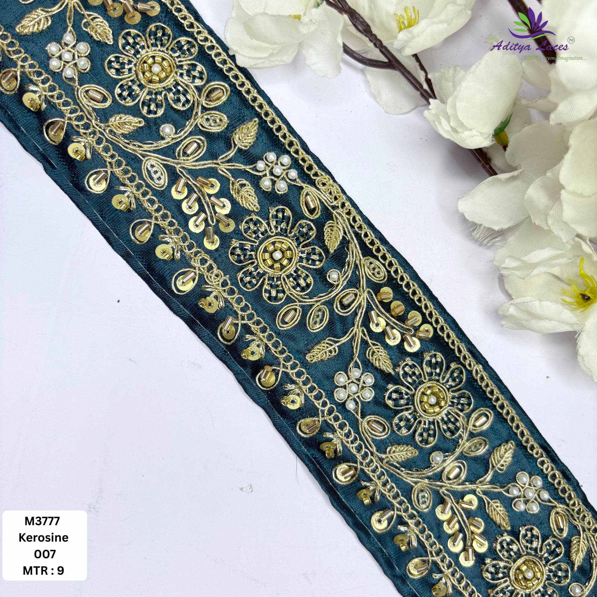 Stylish Luxury Fashion Beads Lace for Lehenga Saree
